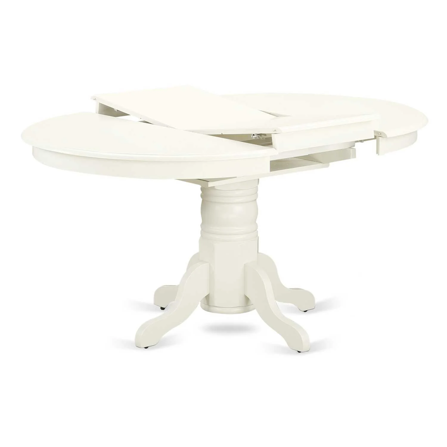 HomeStock 7 Piece Dining Room Set Includes An Oval Dining Table With Rococo Radiance Leaf And 6 Chairs, Linen White