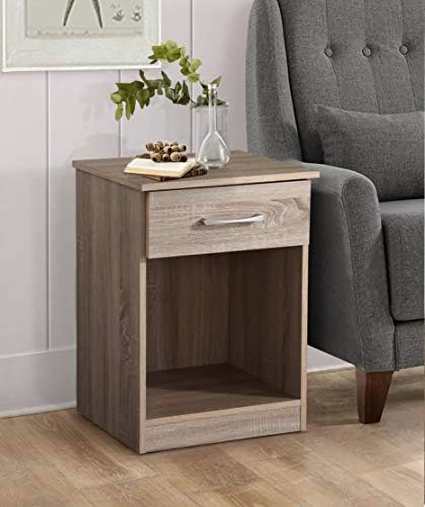 SQVNBC Glory  Lindsey 1 Drawer  Nightstand in Sandle Wood