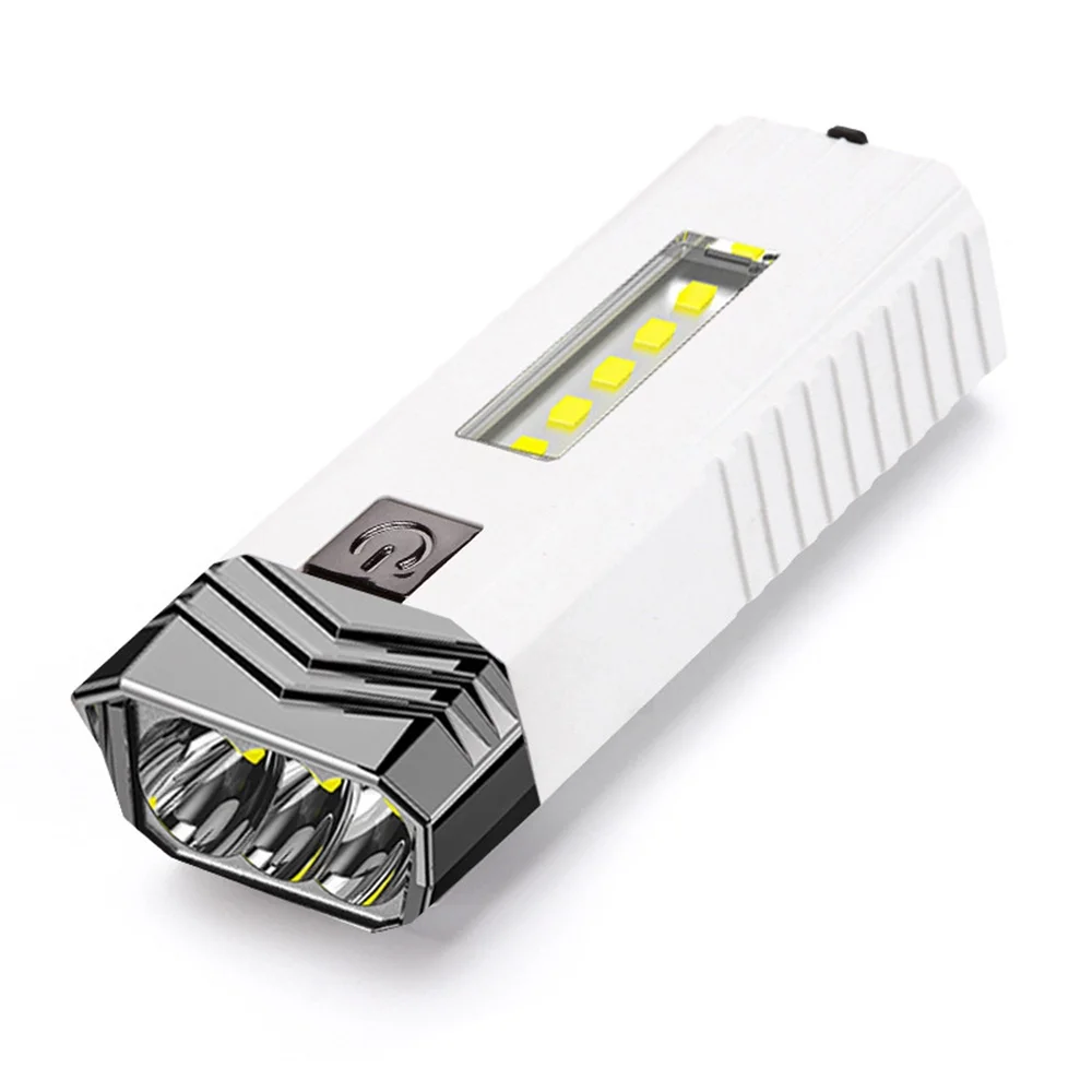 occkic Charging Treasure Flashlight USB Rechargeable LED Flashlight with COB Sidelight Waterproof Small LED Flashlight for Camping Emergency Flashlight