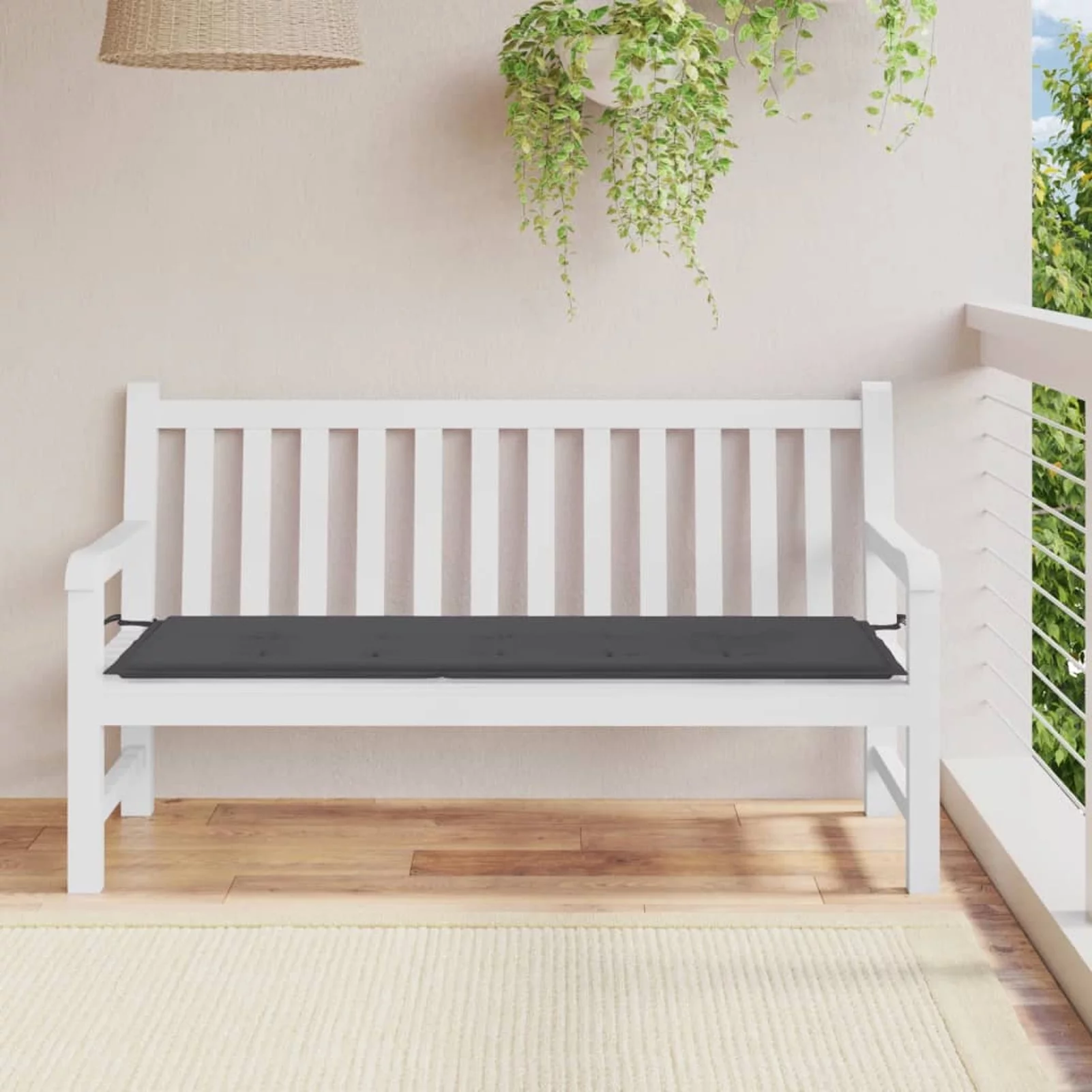 Uteam Oxford Fabric Garden Bench Cushion Anthracite 59.1x19.7x1.2 inches