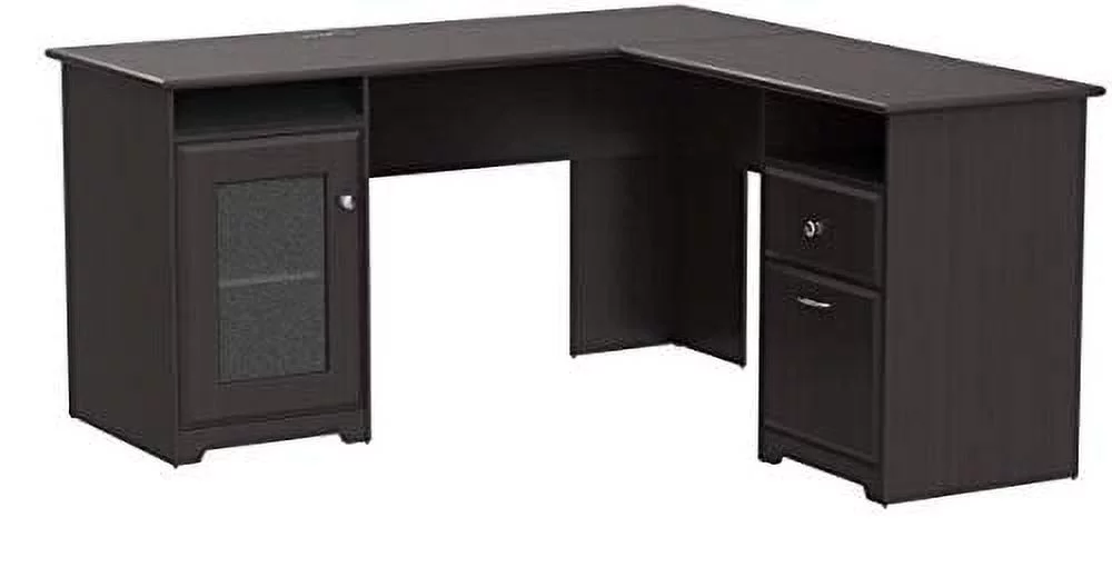 Bush Furniture Cabot L Shaped Desk, Espresso Oak (WC ) Espresso Oak 60W