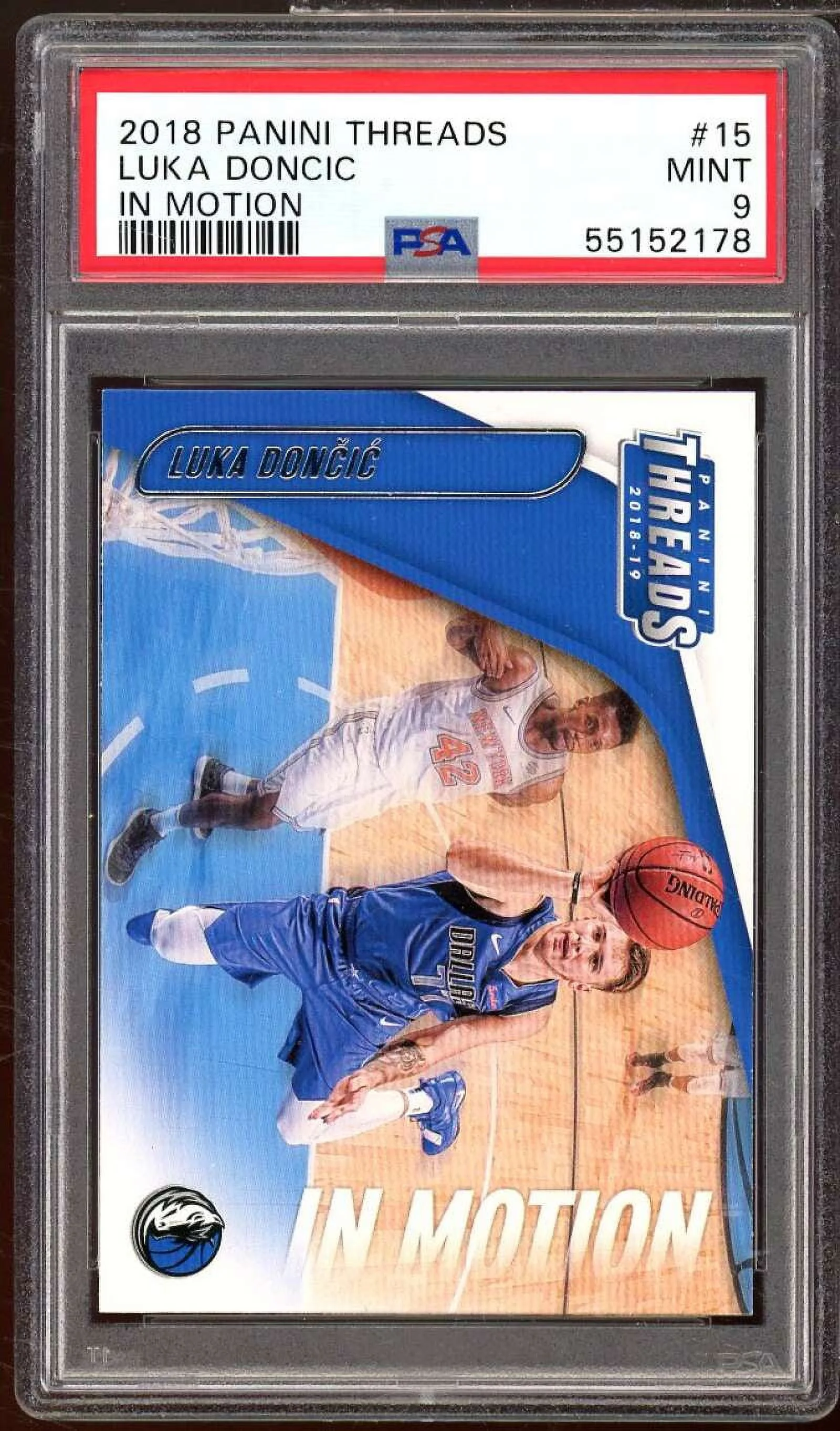 Luka Doncic Rookie Card 2018-19 Panini Threads In Motion #15 PSA 9