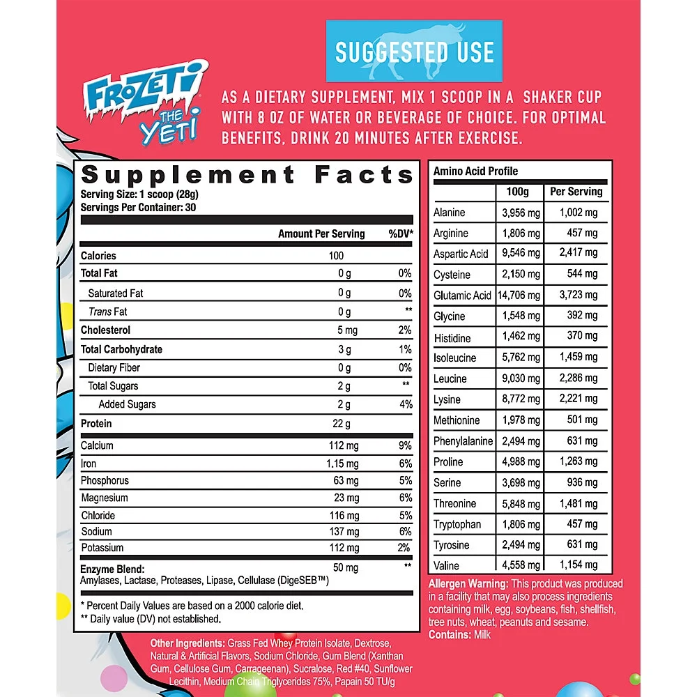 Grass Fed Whey Protein Isolate - DIPPIN' DOTS Strawberry Ice Cream (29.63 Oz. / 30 Servings)