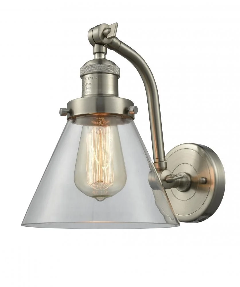 Innovations 515-1W-SN-G42-L-LED X-Large Cone 1 Light Sconce part of the Franklin Restoration Collection, Brushed Satin Nickel