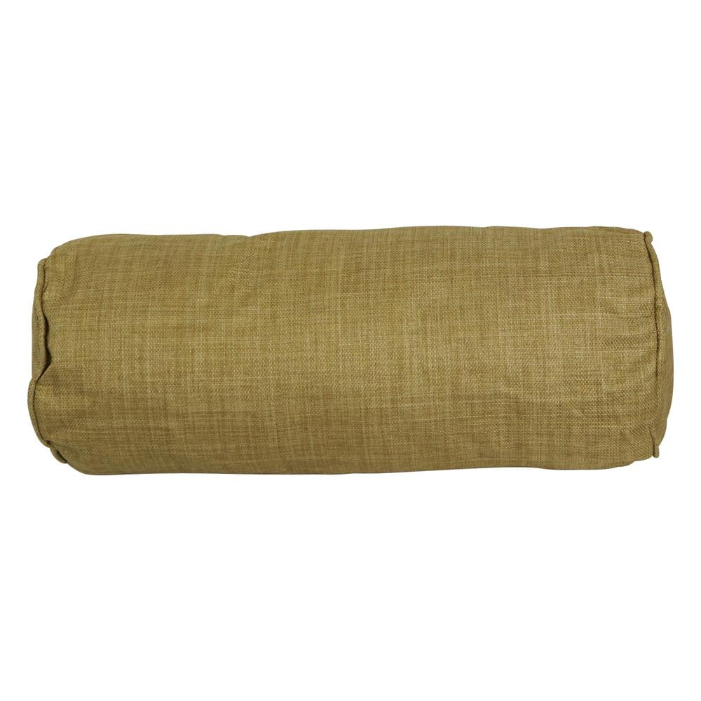 Blazing Needles  20 x 8 in. Double-Corded Spun Polyester Bolster Pillows with Inserts, Wheat - Set of 2