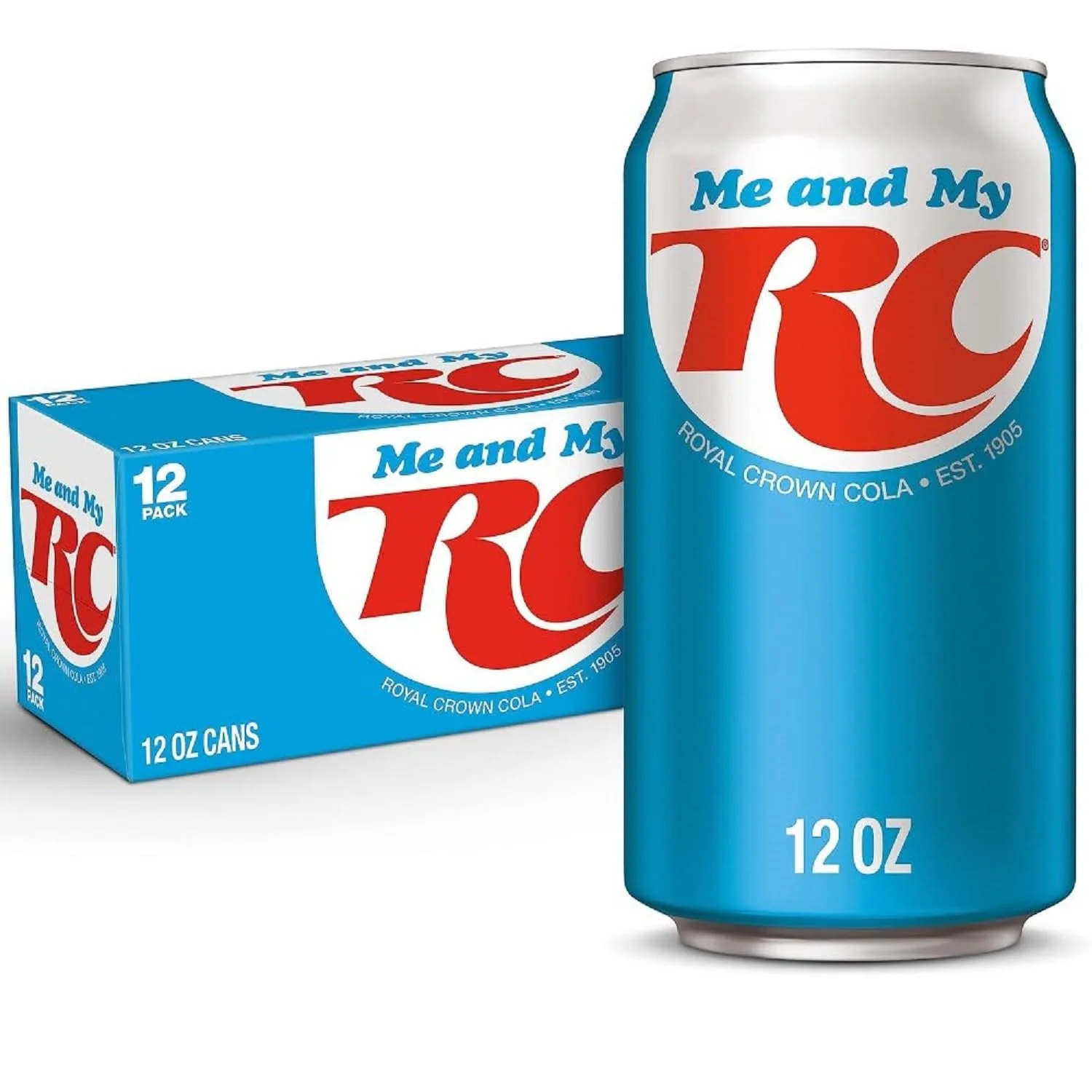 RC Cola, 12 oz Can (Pack of 24) Royal Crown Cola, Party Drink, Refreshing Taste, Made in USA