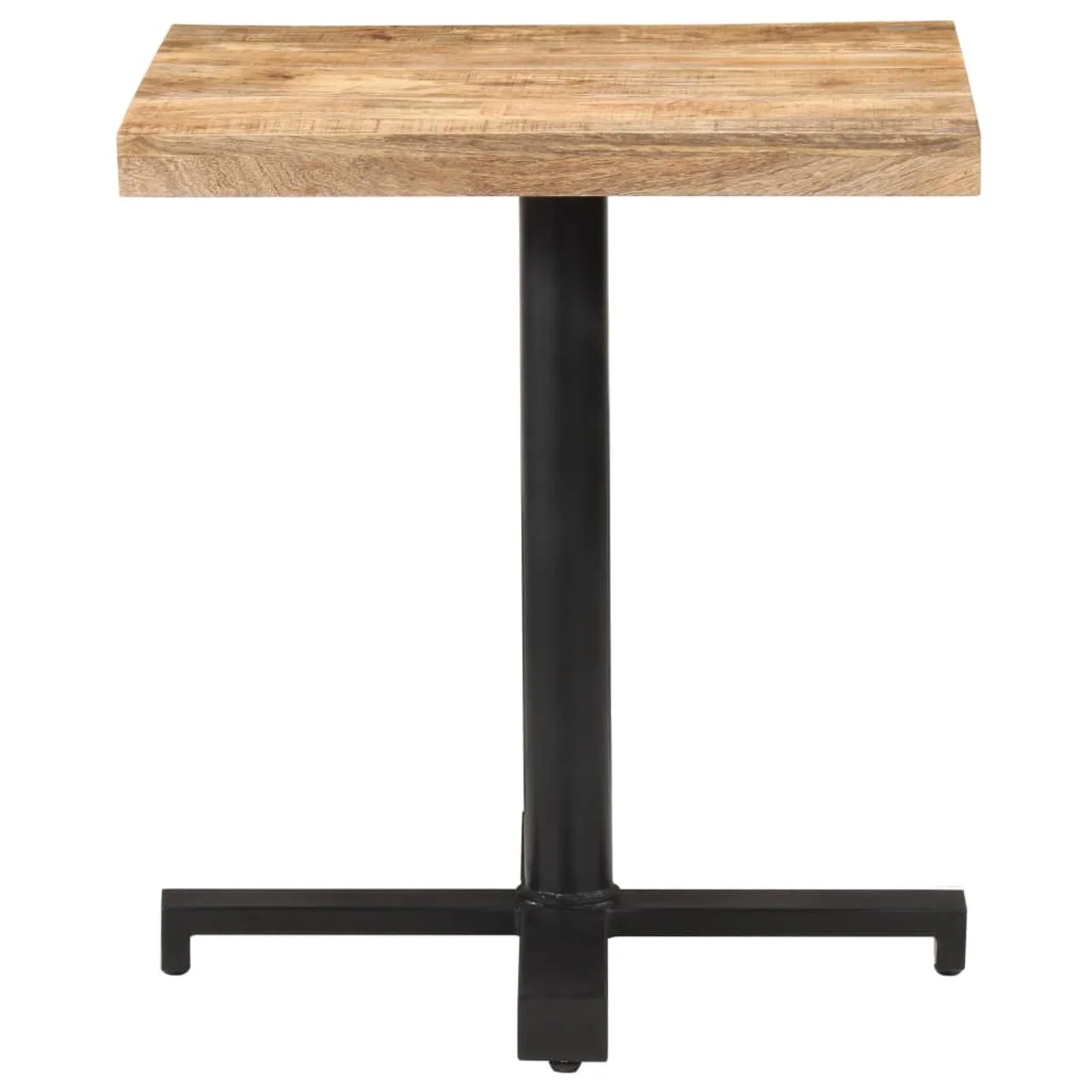 moobody Bistro Table Rough Mango Wood Tabletop Bar Table with Iron Base Counter Height Pub Table for Kitchen, Dining Room, Cafe, Home Furniture 27.6 x 27.6 x 29.5 Inches (L x W x H)