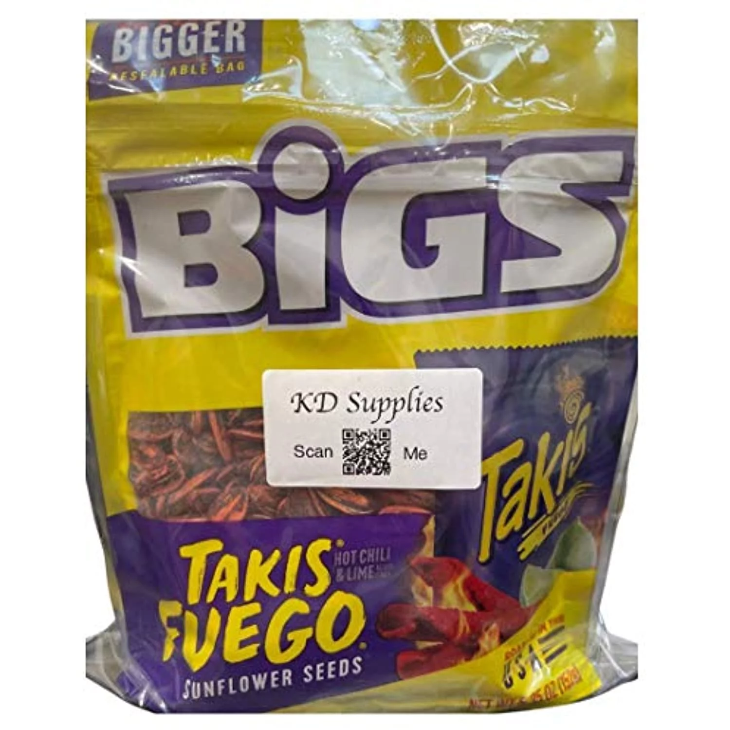 Bigs Takis Sunflower Seeds 5.35 Oz Bag (Pack Of 2) Keto Friendly