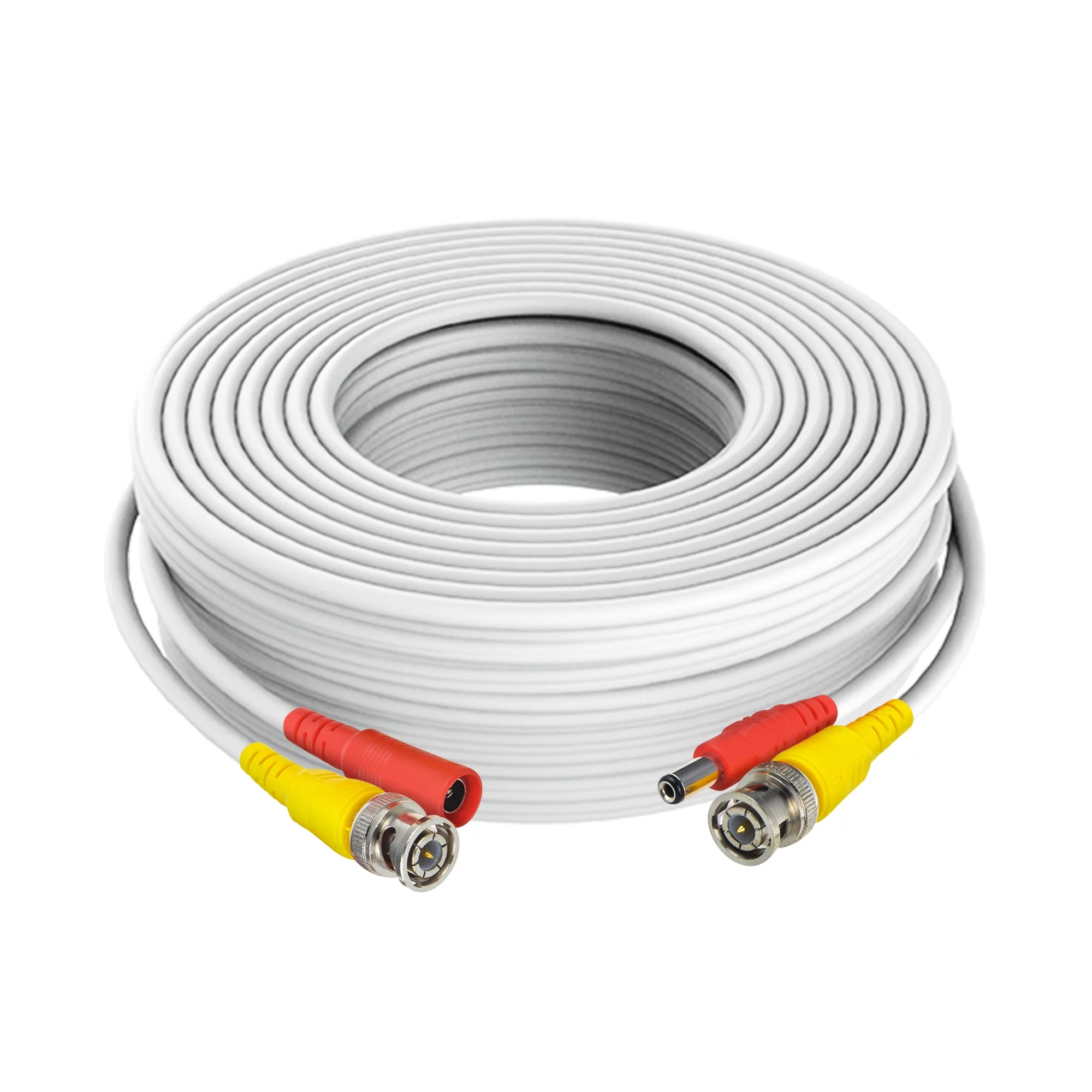 Aprelco 150ft White BNC Video Power Wire Cord Compatible with Zmodo Q-See Qsee PTZ Camera Cable