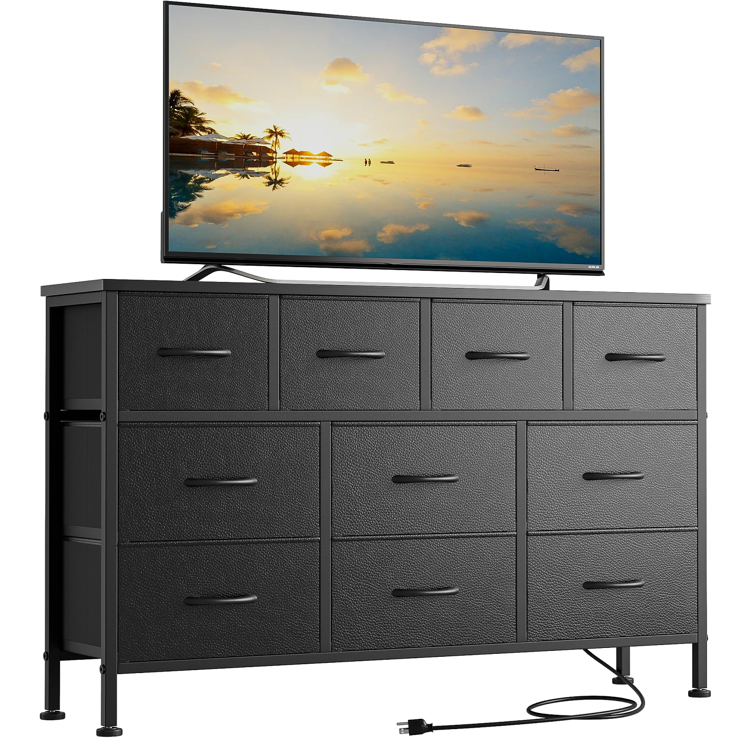 GIKPAL TV Stand with 10 Drawers Dresser and Power Outlet for TVs up to 50