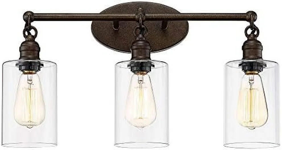 TJCGDTY Cloverly Rustic Farmhouse Industrial Wall Light Sconce LED Bronze Hardwired 11 3/4" High Fixture Clear Glass for Bedroom Bathroom Bedside Living Room Home Hallway Dining Kitch