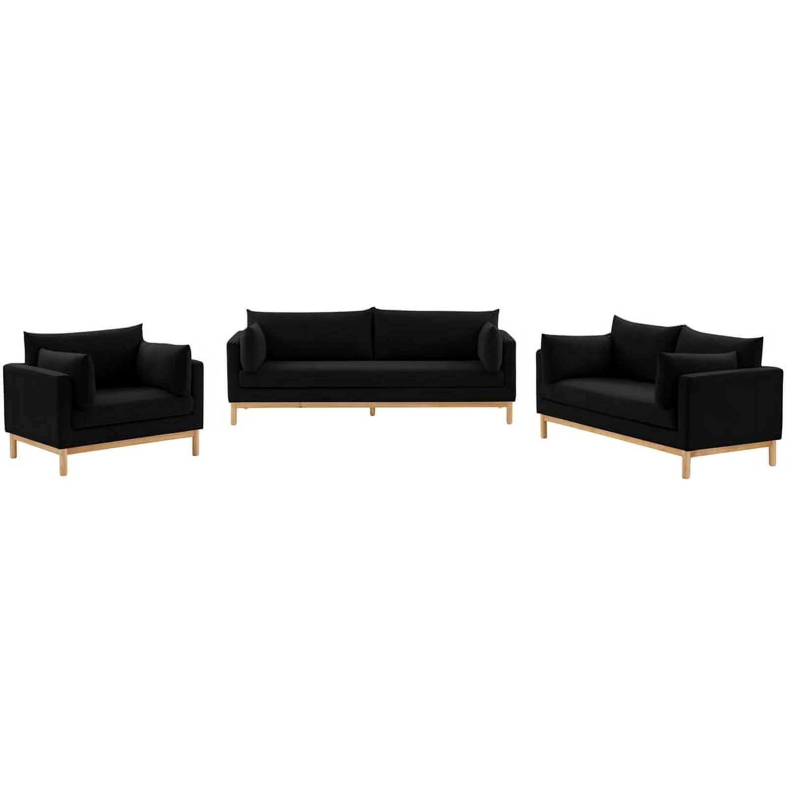 Meridian Furniture Langham Black Linen Textured Fabric Chair