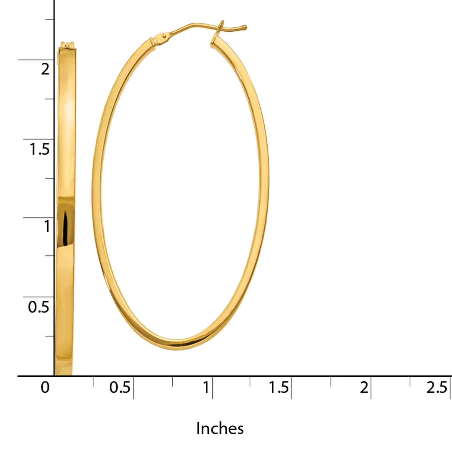 Primal Gold 14 Karat Yellow Gold Polished Oval Hoop Earrings
