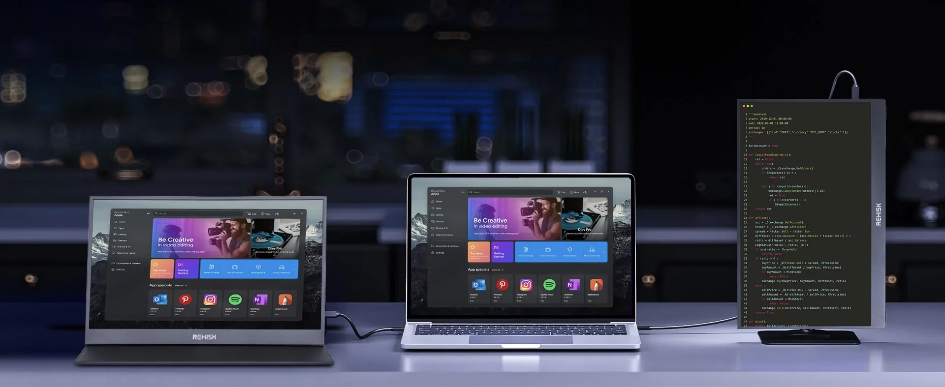 REHISK 15.6 inch IPS Portable Monitor FHD 1080P Laptop Monitor 100% SRGB with HDMI USB C Gaming Monitor