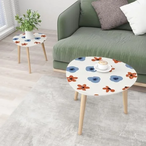 RSJIWOGZ Small Coffee Nesting  Gentle Trendy Pattern Small Scale Flower Millefleurs  Style Triangle End  Center   Modern   Room Bedroom Balcony