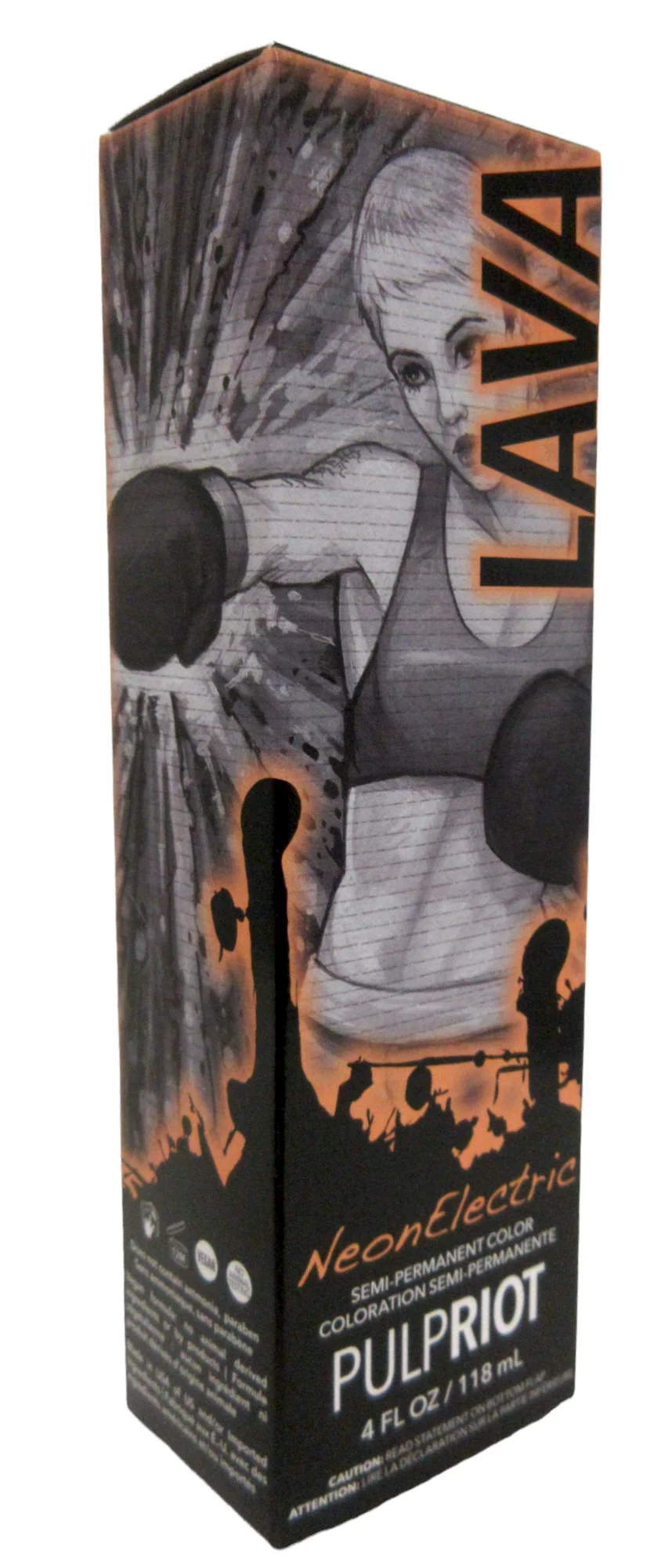 Pulp Riot Semi-Permanent Neon Hair Color 4oz- Lava