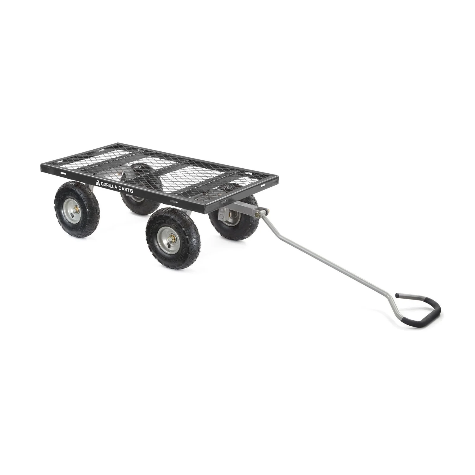 Gorilla Carts Steel Utility Cart Garden Beach Wagon, 800lbs Capacity, Gray