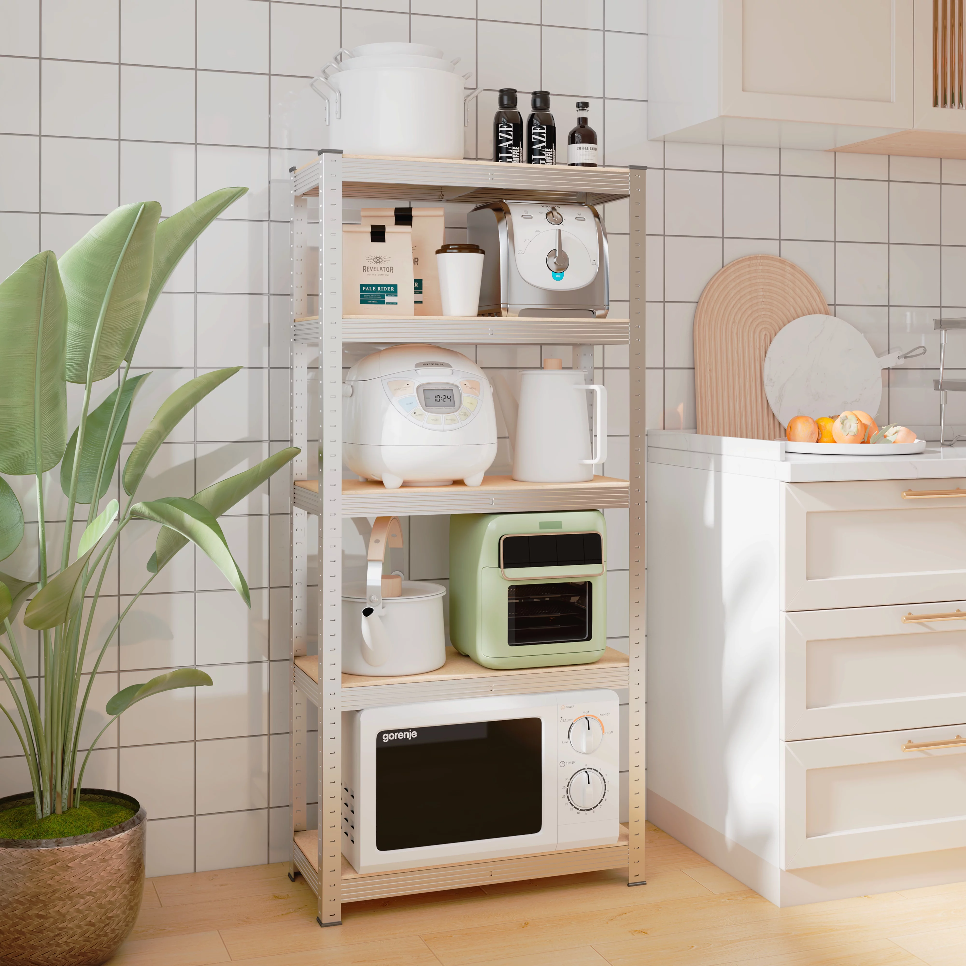 5-Tier Utility Shelves, Metal Storage Shelves Garage Shelving Unit Adjustable Garage Storage Shelves Storage Racks Heavy Duty Shed Shelving- Silver, 27.6×11.8×59 Inch