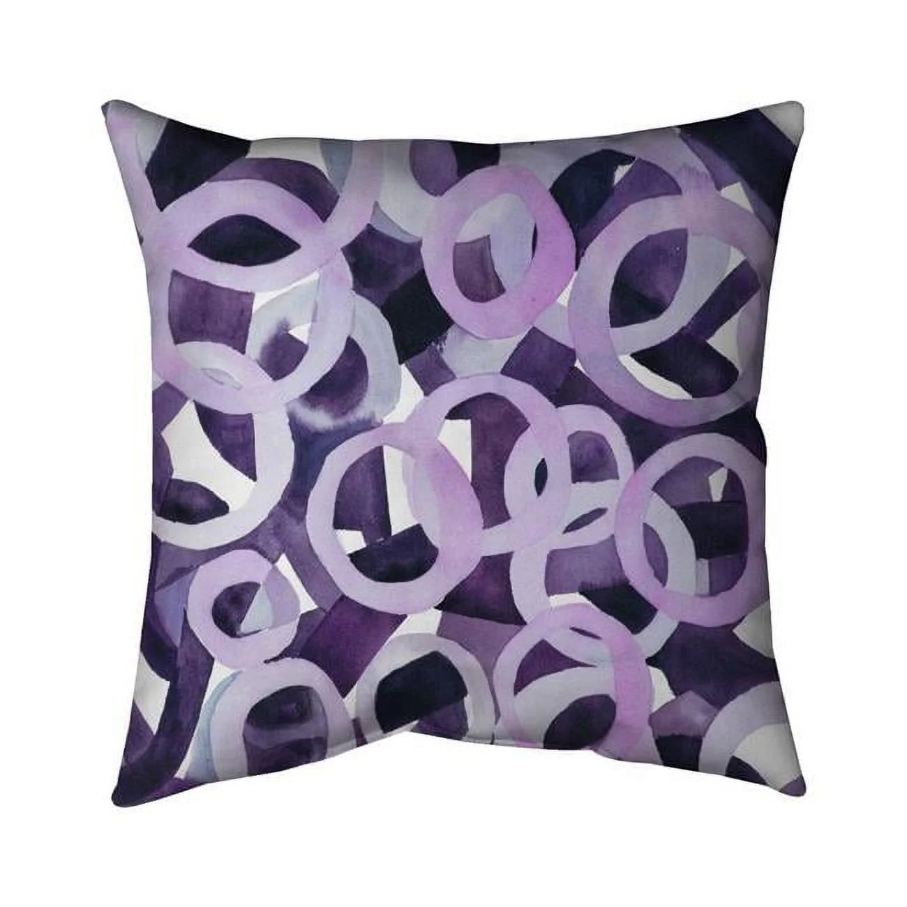 Begin Home Decor  16 x 16 in. Abstract Purple Rings-Double Sided Print Indoor Pillow Cover