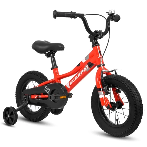 Kid's Bike for Boys Girls, 12 Inch Wheels, Front V Brake,Rear Holding Brake, 1 Speed Bicycle With Removable Training Wheels for Children 2-4 Years