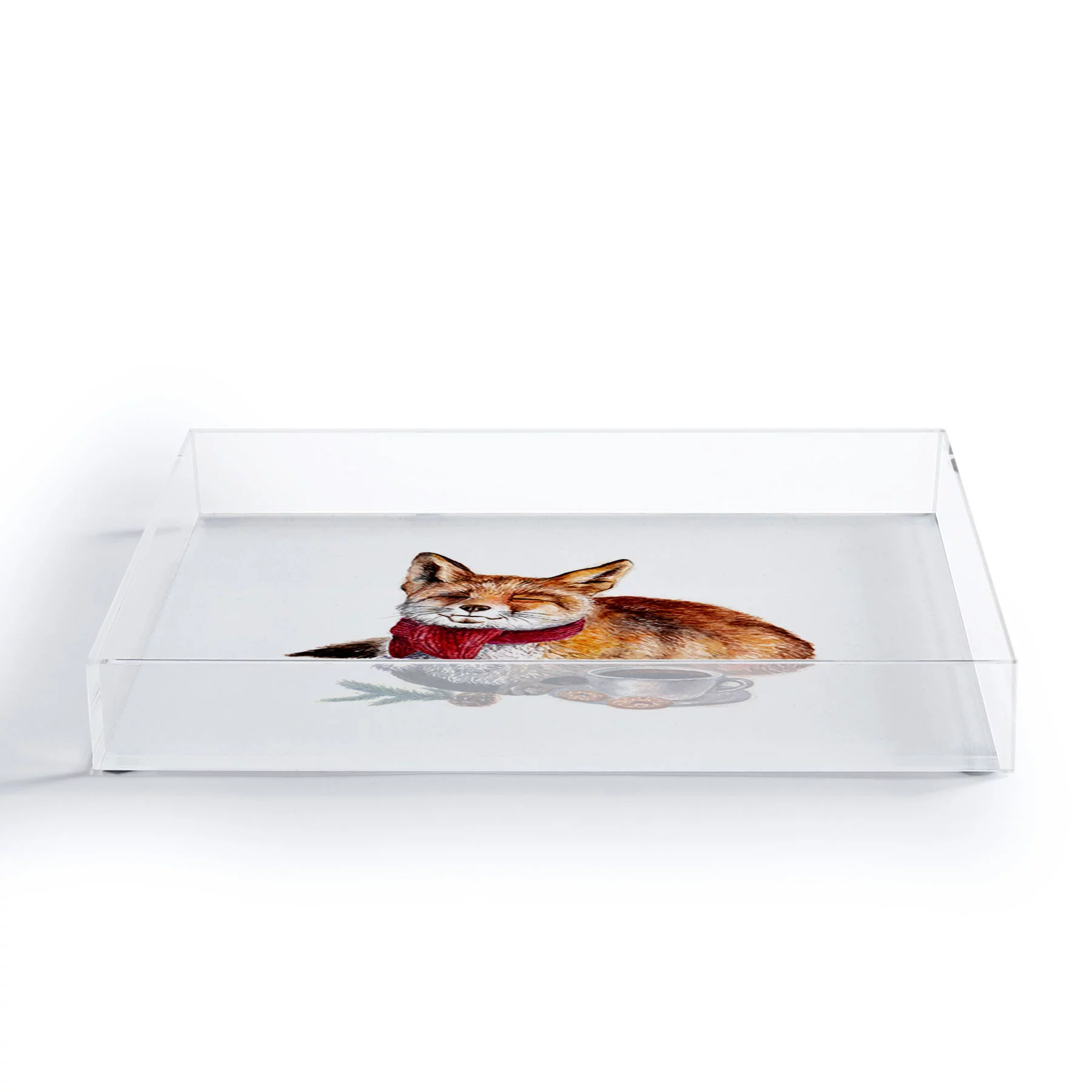 Society6 Coffee Fox by Anna Shell Acrylic Tray