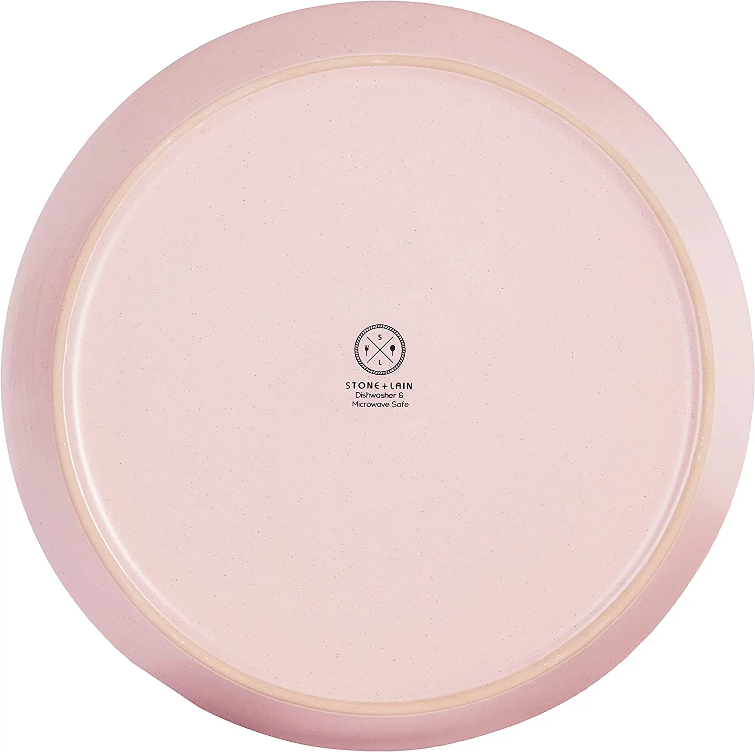 Stone Lain Serenity Rustic Stoneware Dinner Plate Replacements, 4 Count, Soft Pink