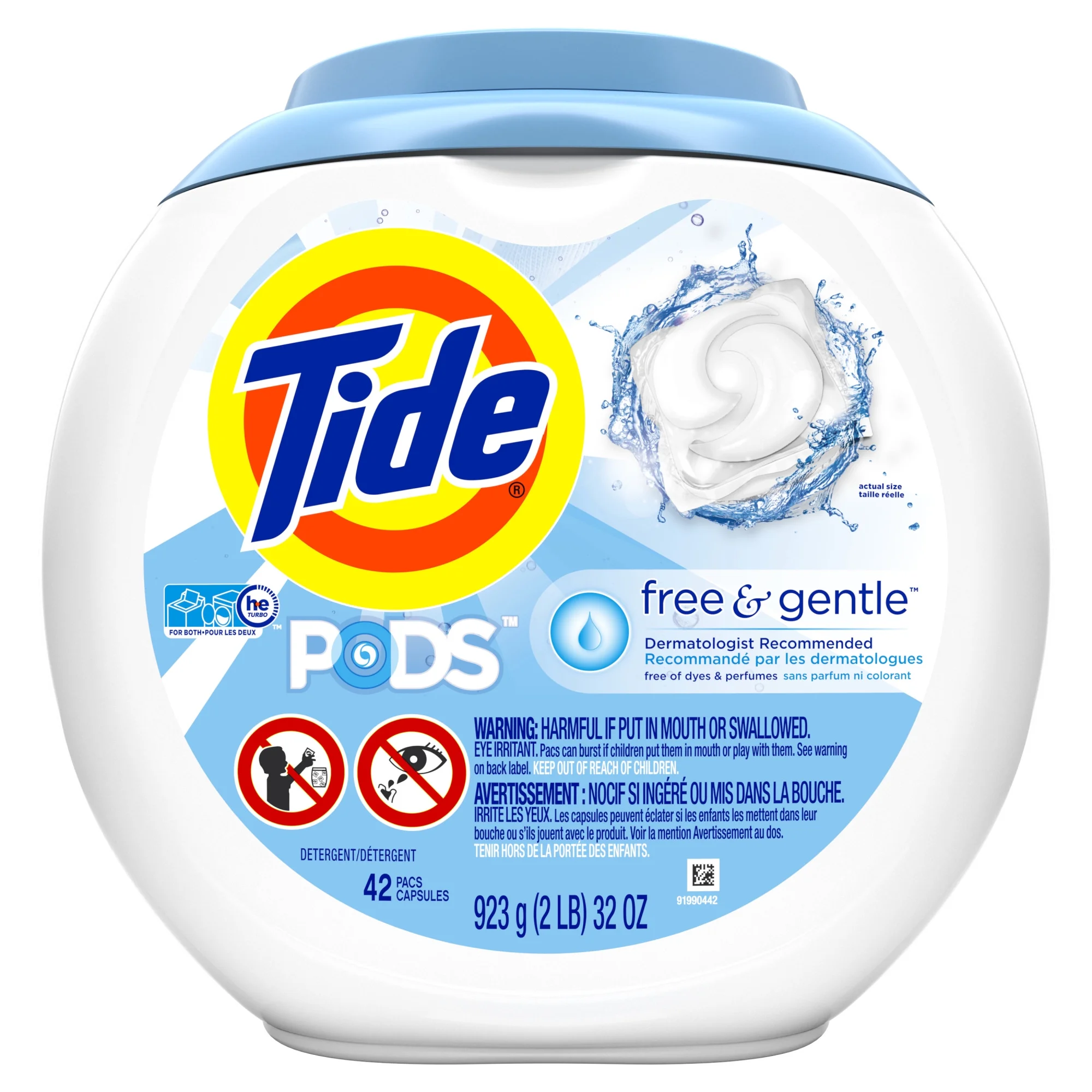 Tide PODS Free & Gentle, Liquid Laundry Detergent Pacs (Pack of 48)