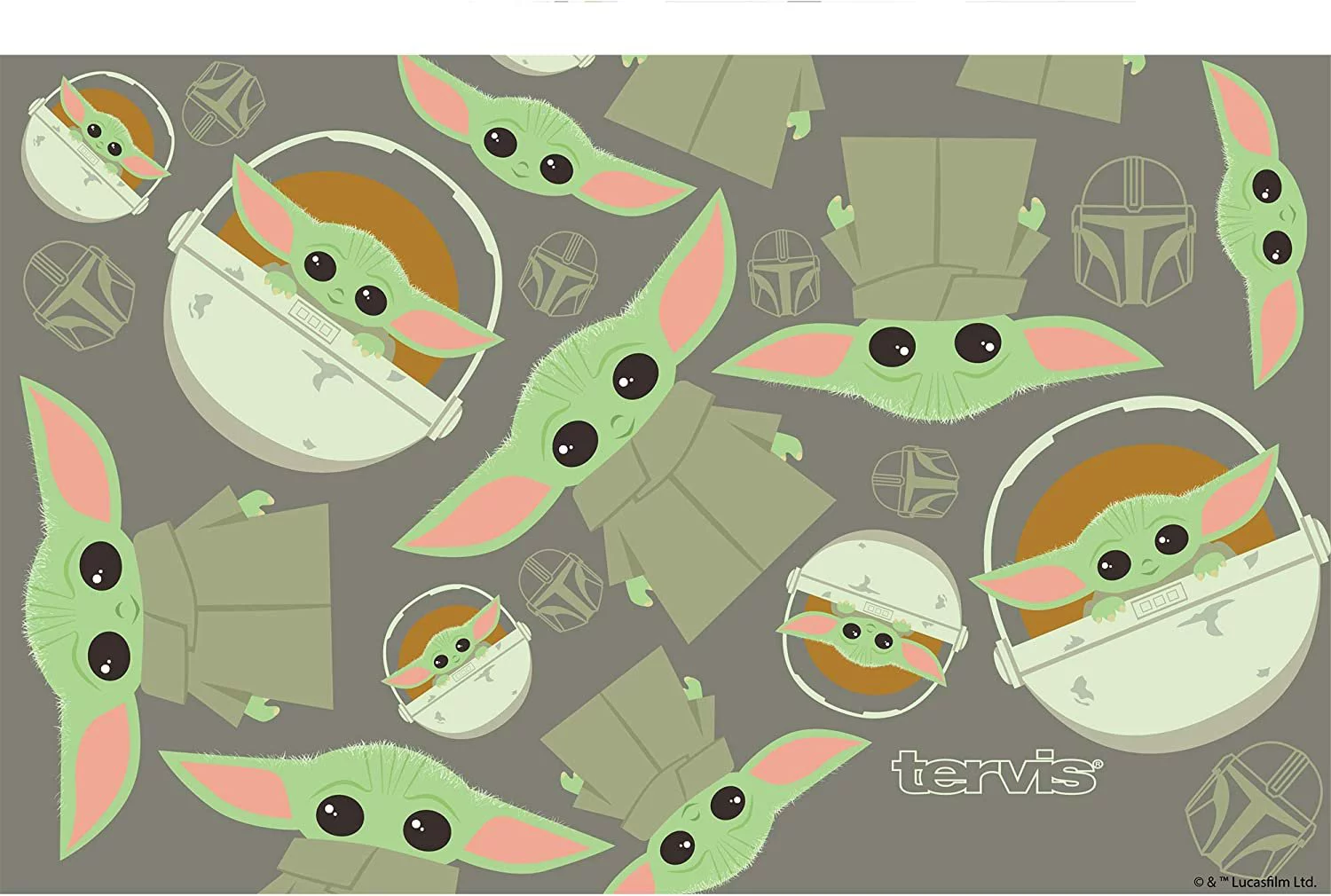 Tervis Triple Walled Star Wars - The Mandalorian Child Pattern Insulated Tumbler Cup Keeps Drinks Cold & Hot, 20oz, Stainless Steel