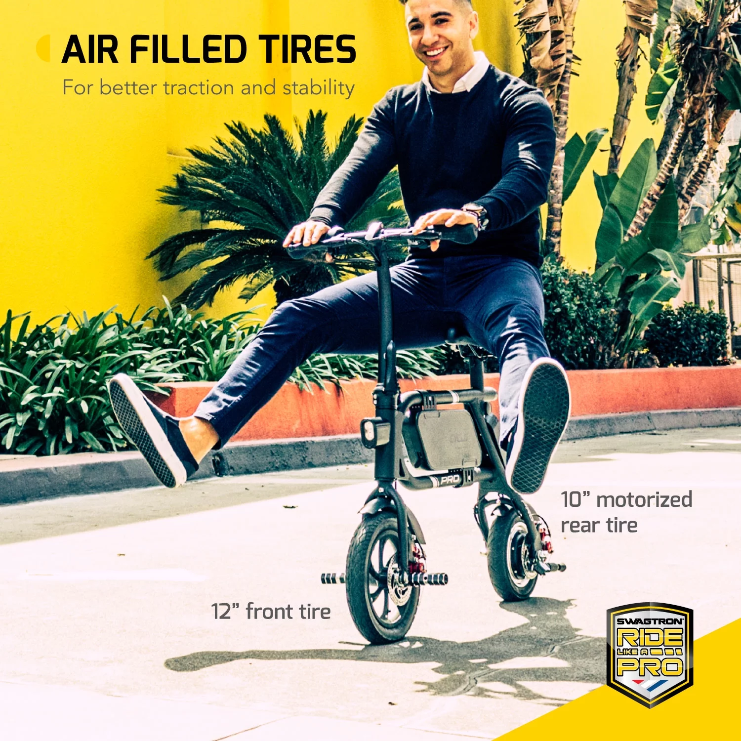 Swagtron Swagcycle Pro Pedal-Free Electric Scooter Rider