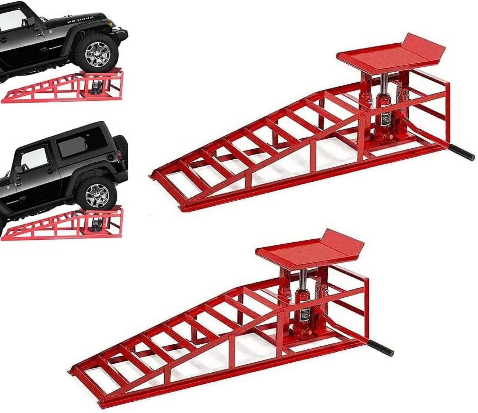 EAYSG 2PCS Auto Car Truck Service Ramps Lifts, 10000lbs Heavy Duty Hydraulic Car Ramps Lift for Car Repair