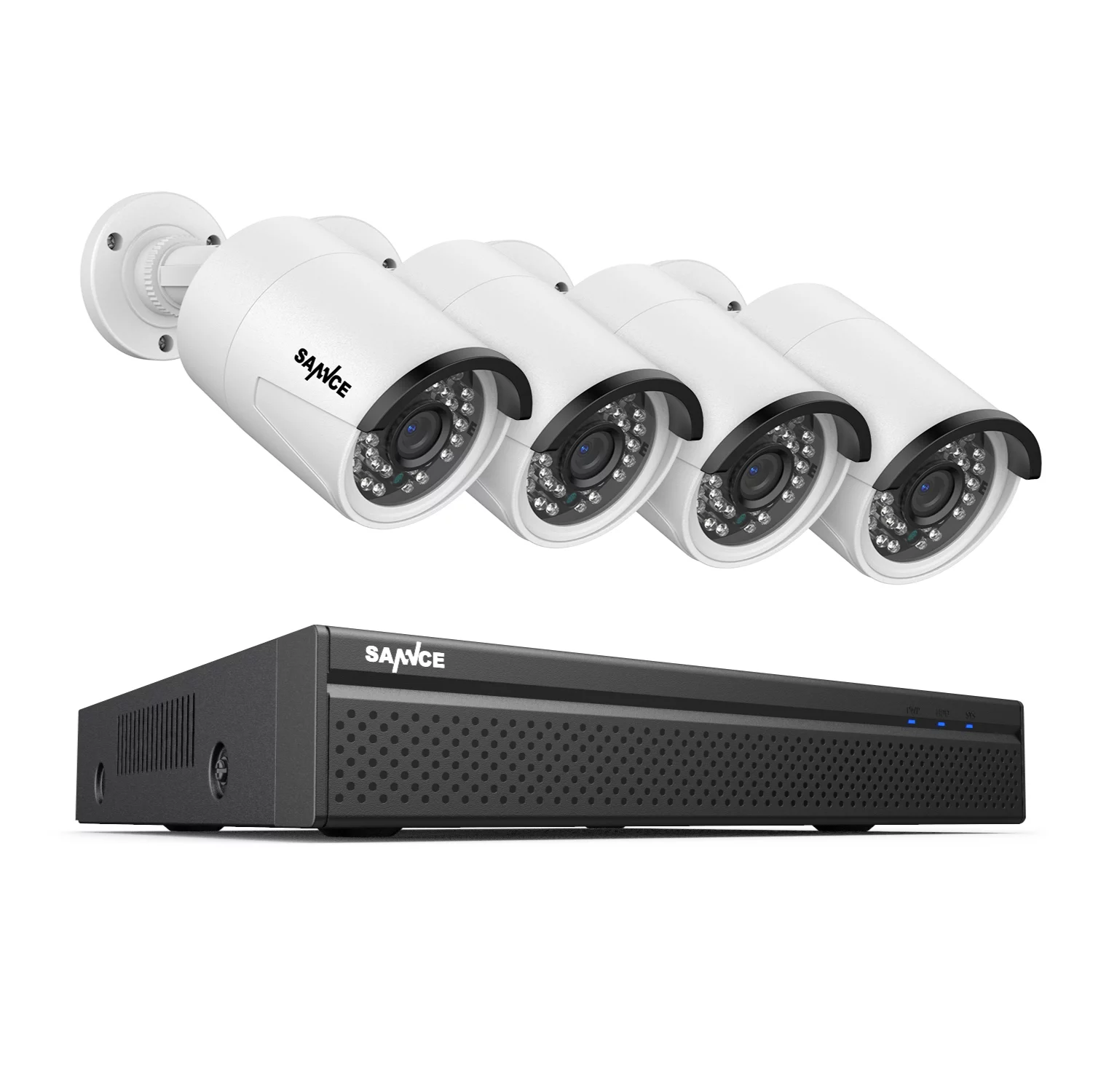 SANNCE 8CH 5MP POE Home Security Camera System,2MP 8CH POE NVR, 4pcs 1080P Outdoor POE Cameras,No Hard Drive