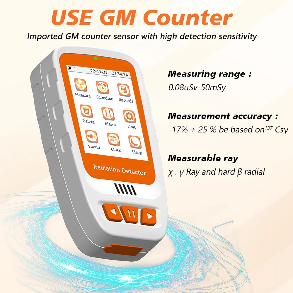 Geiger Counter,Kepeak Upgraded Nuclear Radiation Detector with LCD Display Sound Light Alarm Portable High Accuracy β Y X-ray Personal Radiation Dosimeter Radiation Monitor