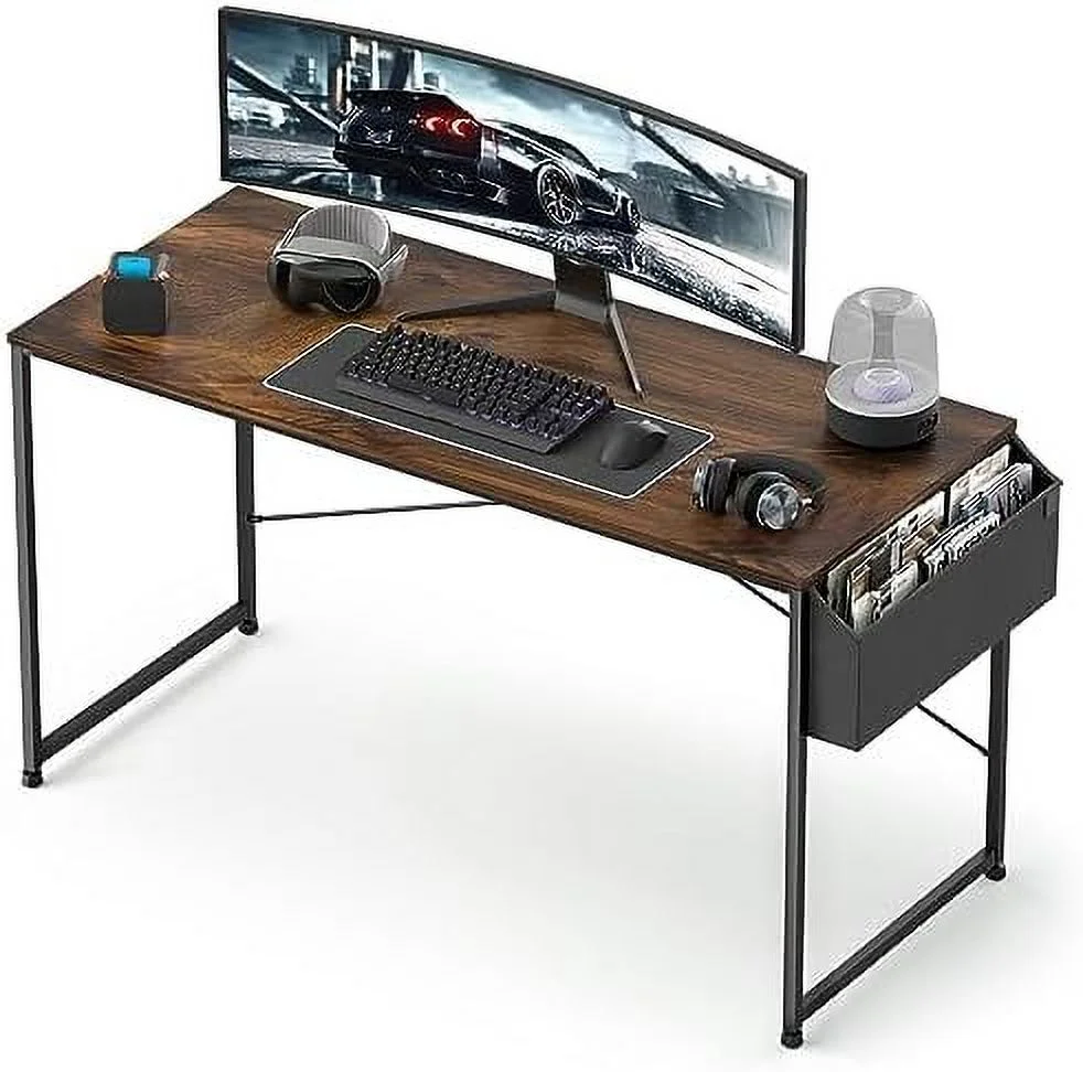 ZFGSUIJN 55" Computer Desk Home Office Writing Desk Student Study Table with  Bag for Small Space