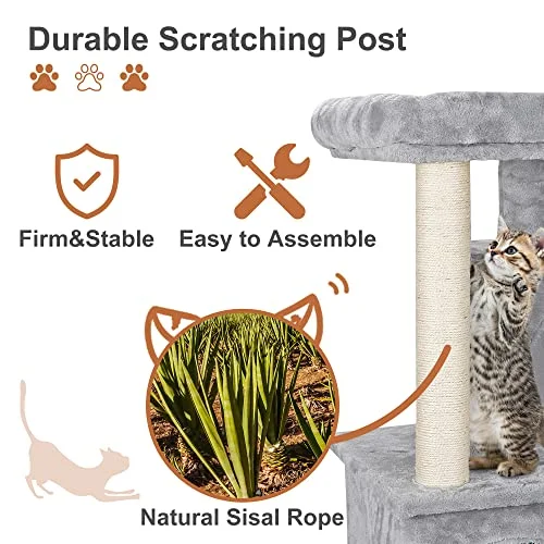 ZENY 33.5 inches Cat Tree Tower with Scratching Posts - Kittens House Furniture Trees