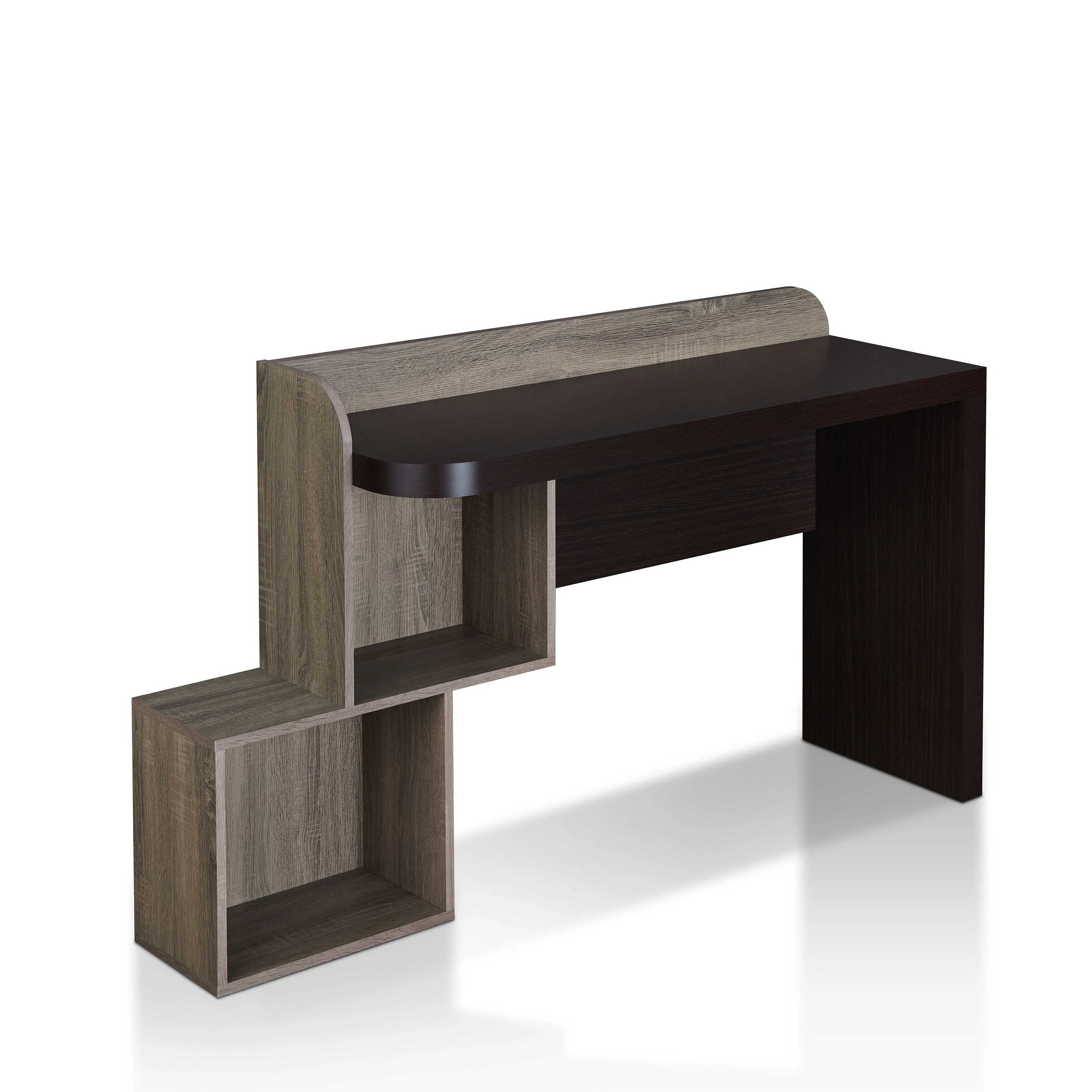 Furniture of America Cazy Modern Walnut 57-inch 2-Shelf Computer Desk by