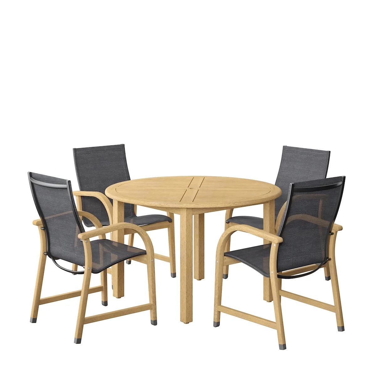 Amazonia Meadow Breeze 5-Piece Teak Finish Wood 100% FSC Patio Dining Set