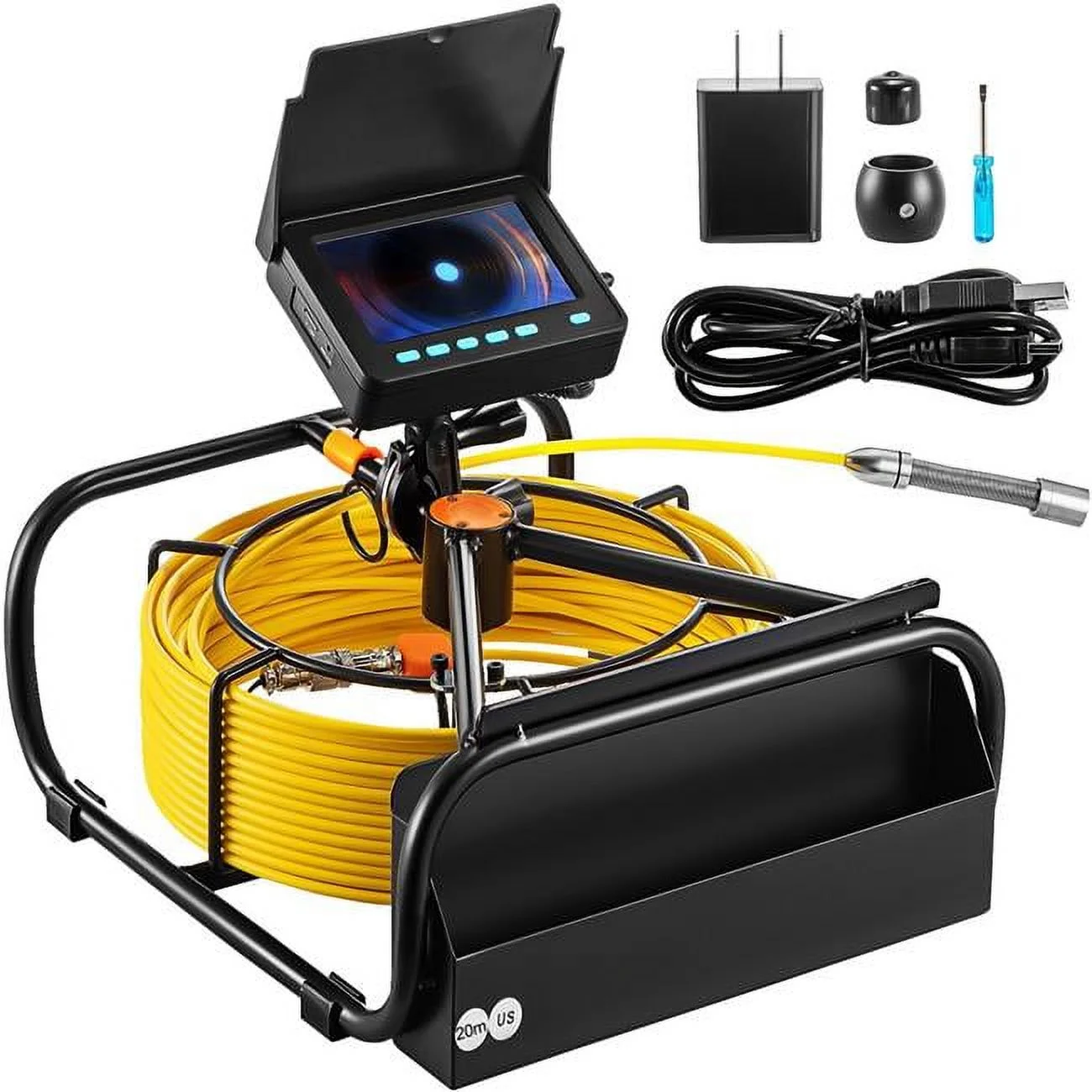 Vevor  Sewer Camera, 65.6 ft. 4.3 in. Screen, Pipeline Inspection Camera with DVR Function & Snake Cable