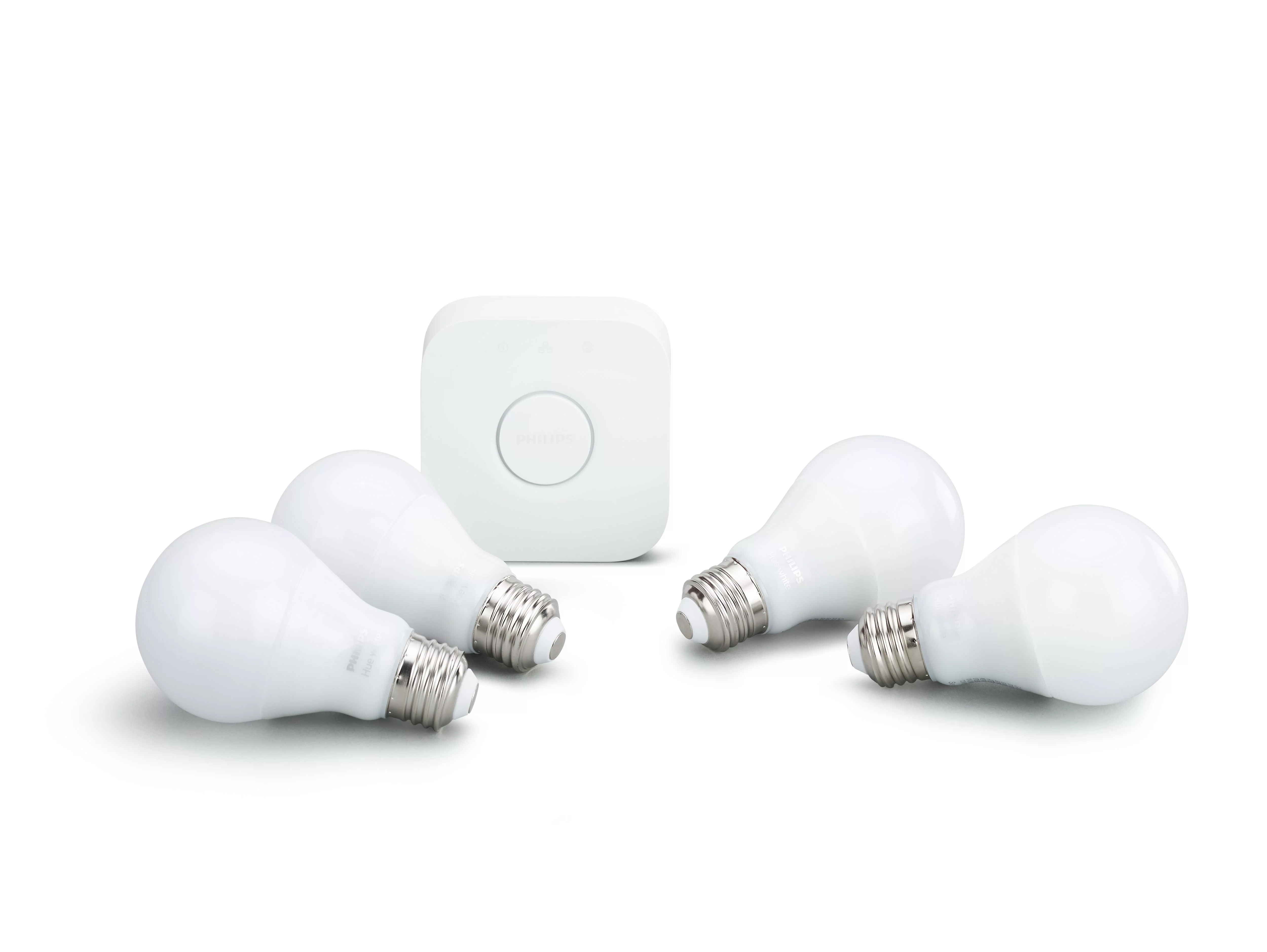 Philips Hue White A19 Smart Light Starter Kit, 60W LED, 4-Pack