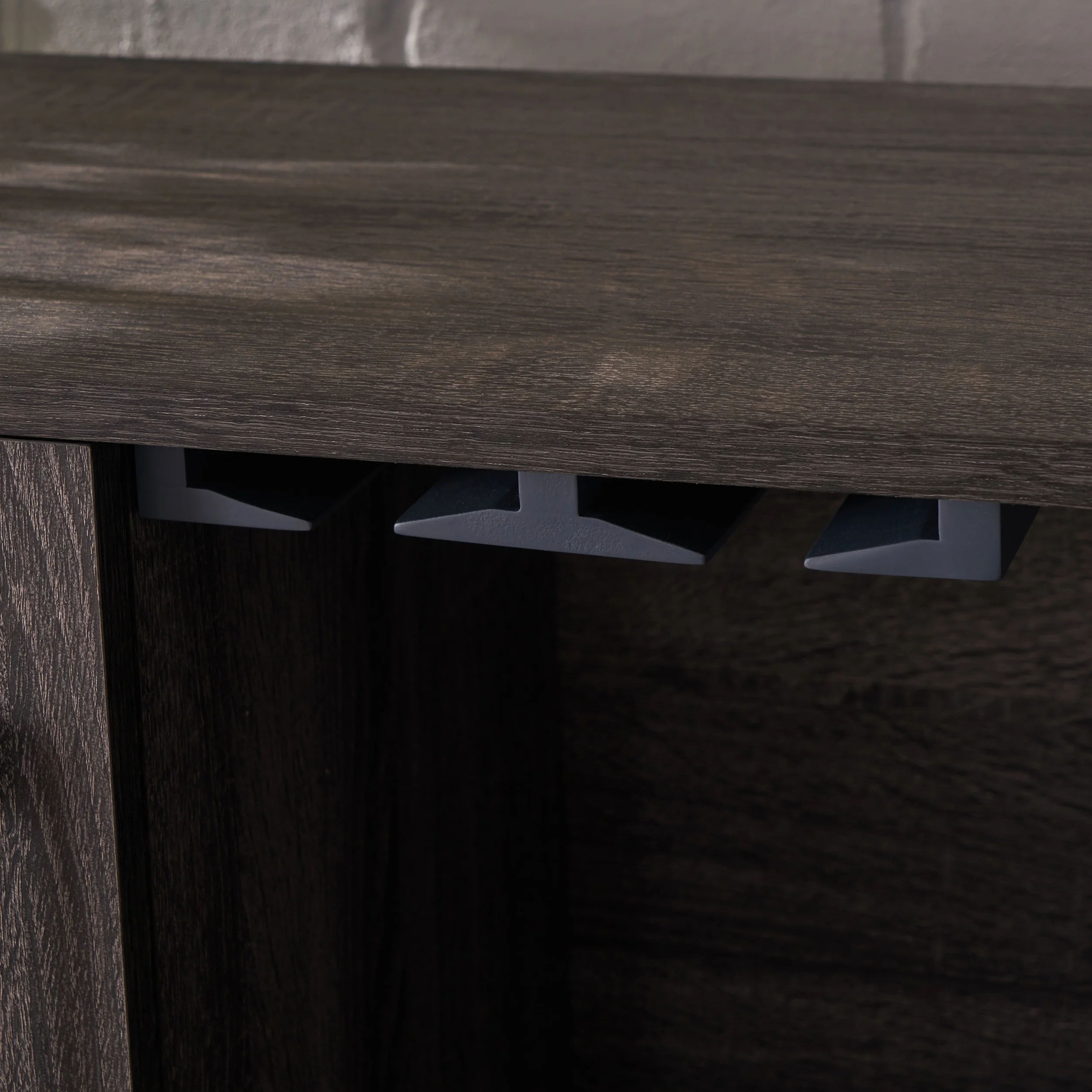 GDF Studio Julani Mid Century Faux Wood Wine & Bar Cabinet, Sonoma Grey Oak