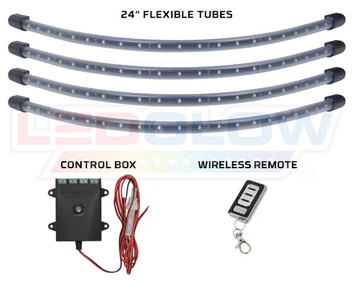 LEDGlow 4pc Purple LED Wheel Well Lighting Kit