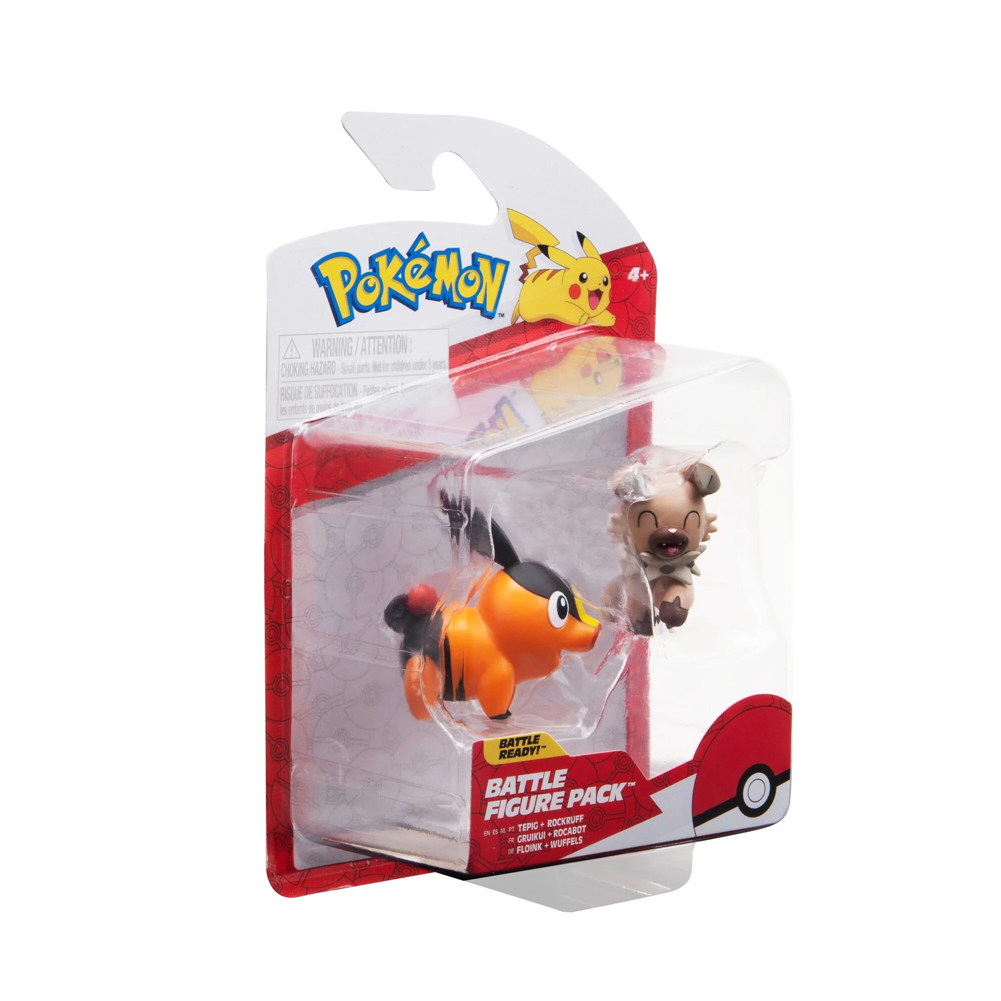 Pokemon 2 Pack - Features 2 inch Tepig and Rockruff Battle Figures