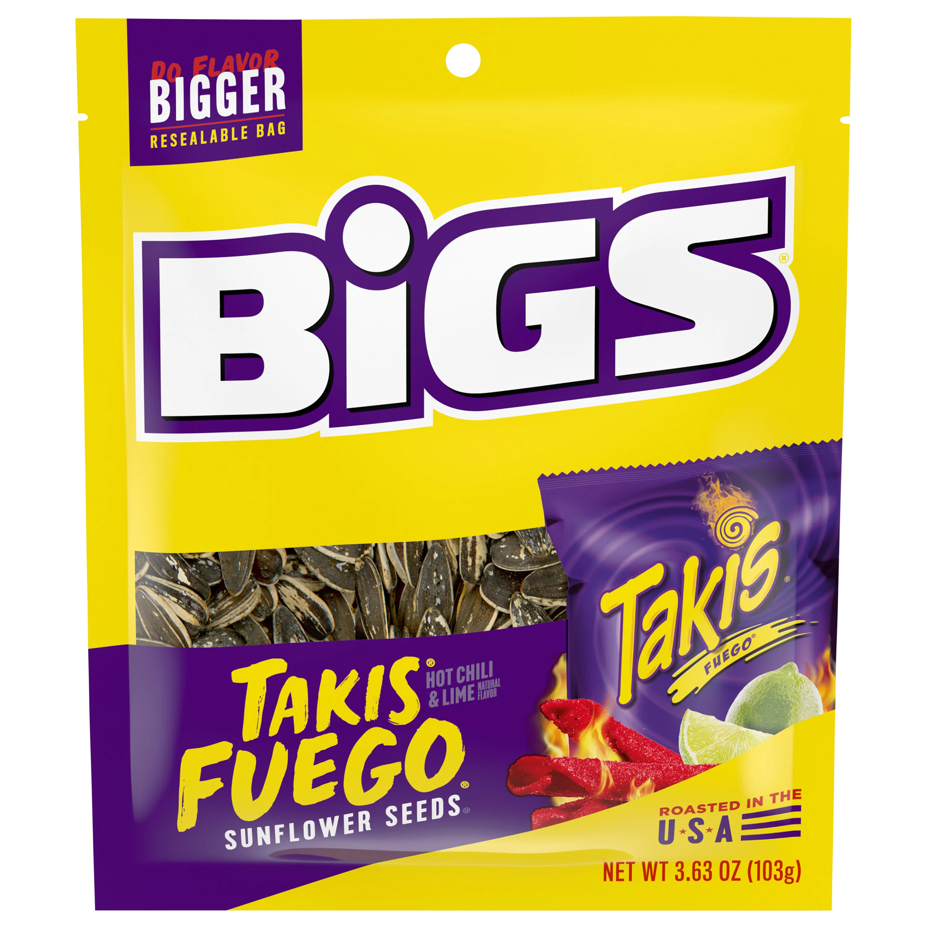 Bigs  Takis Fuego  Sunflower Seeds  3.63oz bag  Lot of 2