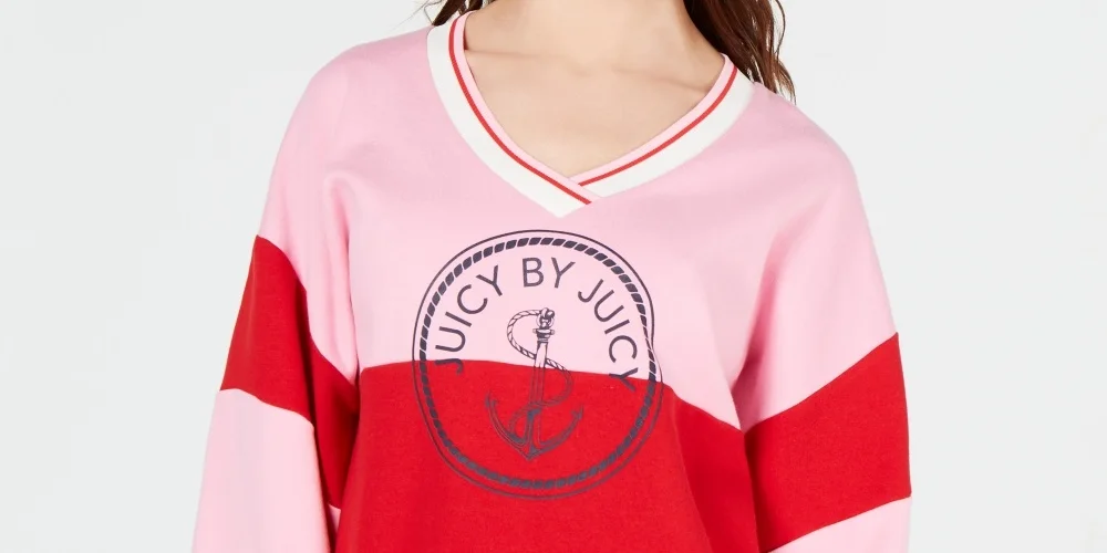 Juicy Couture Women's Colorblocked Graphic Sweatshirt Pink Size S