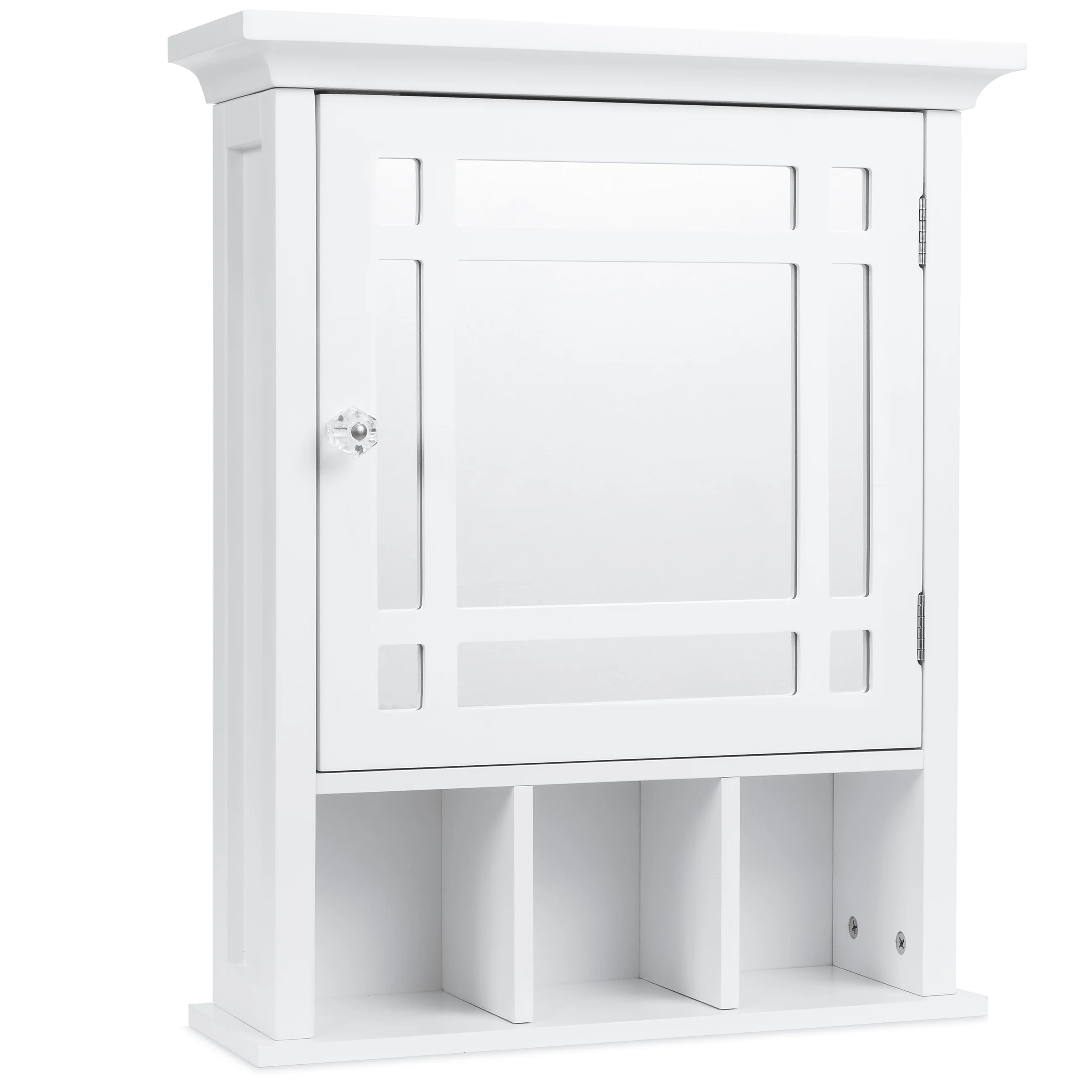 Best Choice Products Home Bathroom Vanity Mirror Wall Organizational Storage Cabinet - White