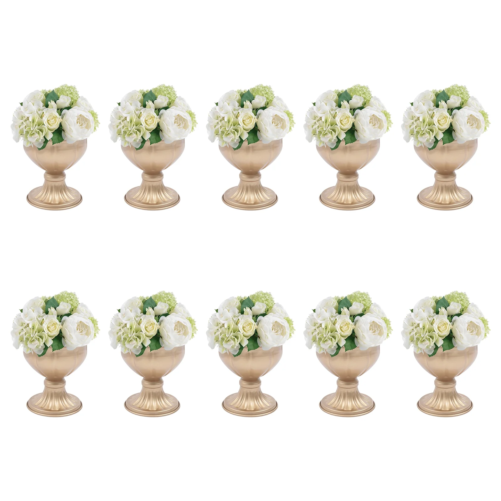 10 Pcs Wedding Centerpiece Vases for Table, Vintage Metal Flowers Vases for Wedding Party Decoration Gold 4.92*4.92*5.12