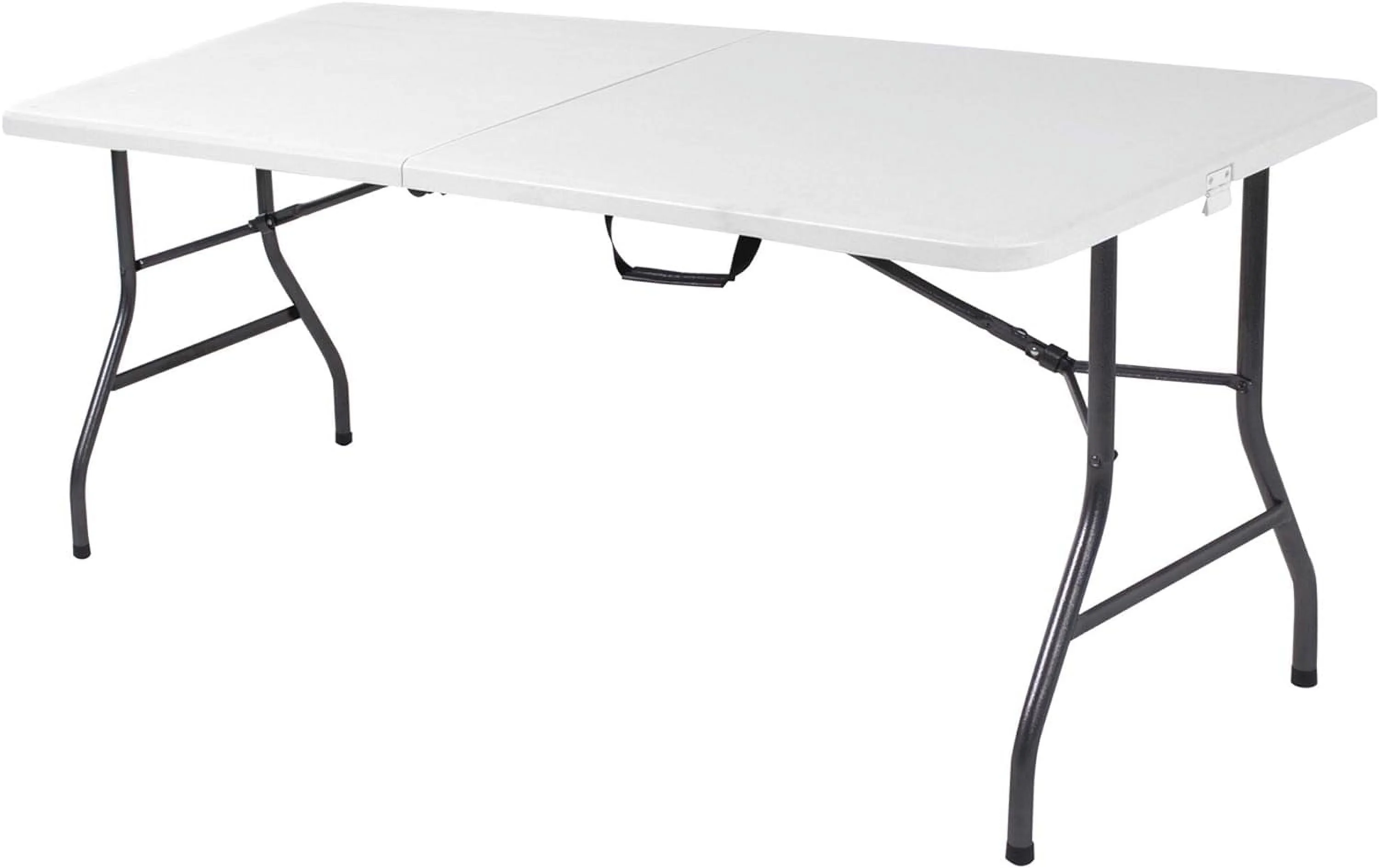 6 ft. Fold-in-Half Banquet Table w/Handle, White