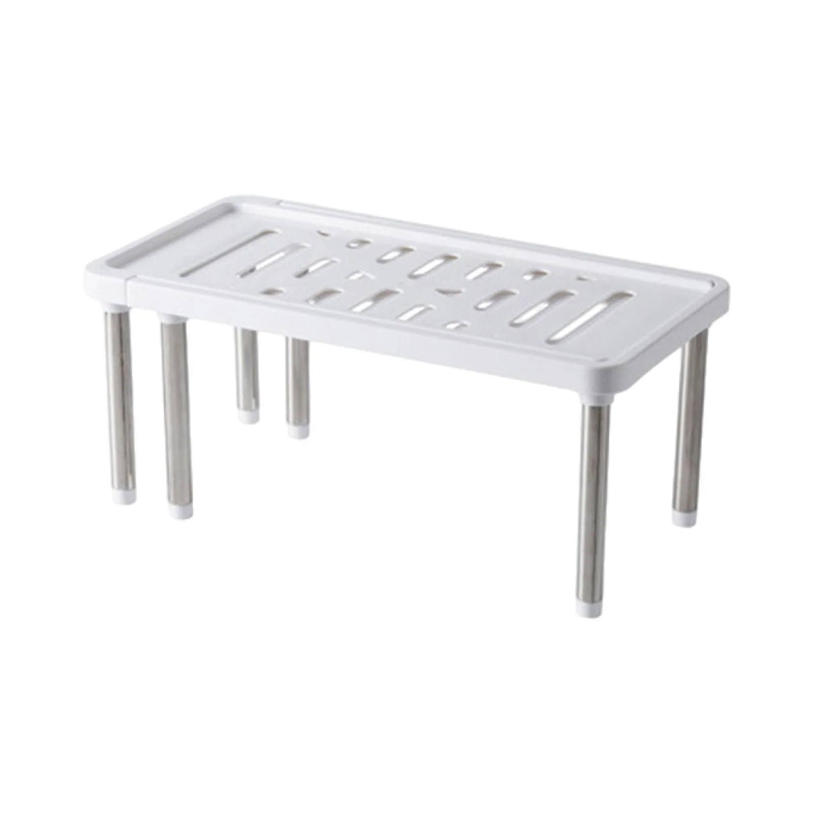TISHITA Expandable Cabinet Organizer Shelf Freestanding Kitchen Cabinet Shelf Stable Kitchen Cupboard Organizer for Pantry Countertop White