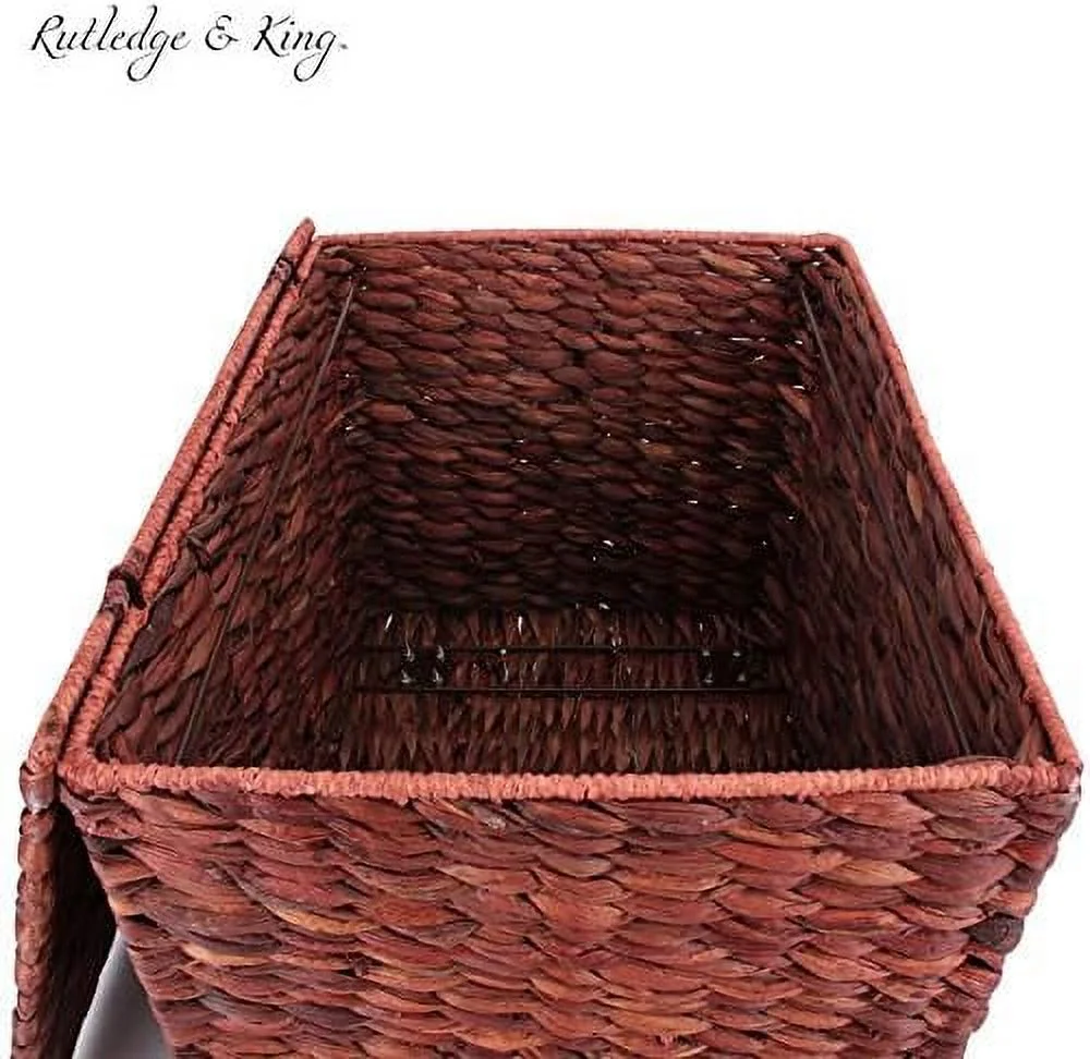 ZWNLKQG Seagrass Rolling File Cabinet - Home Filing Cabinet - Hanging File Organizer - Home and Office Wicker File Cabinet - Water Hyacinth  Basket for File  (Grey)