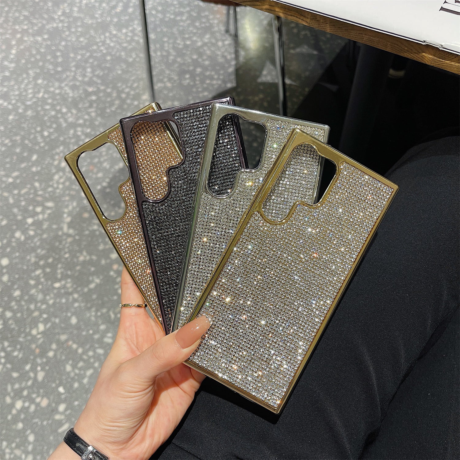 SaniMore for Samsung Galaxy S23 Ultra Case, Luxury Bling Glitter Diamond Cover for Girls Women Ladies Slim & Lightweight Flexible TPU All-Inclusive Protection Shell for Samsung S23 Ultra, Silver