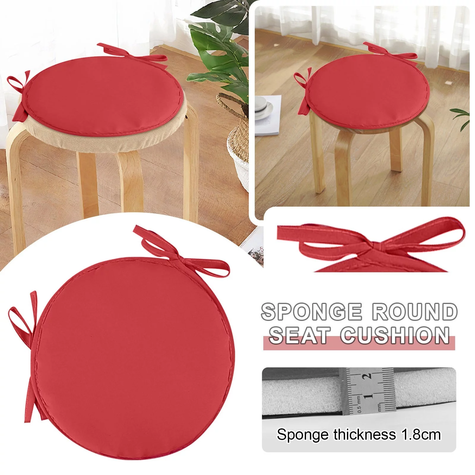 Round Garden Chair Pads Seat Cushion For Outdoor Bistros Stool Patio Dining Room Car Seat Support Cushion Reversible Armchair Seat Cushion Alternating Pressure Seat Cushion Outdoor Seat Cushions 18 X